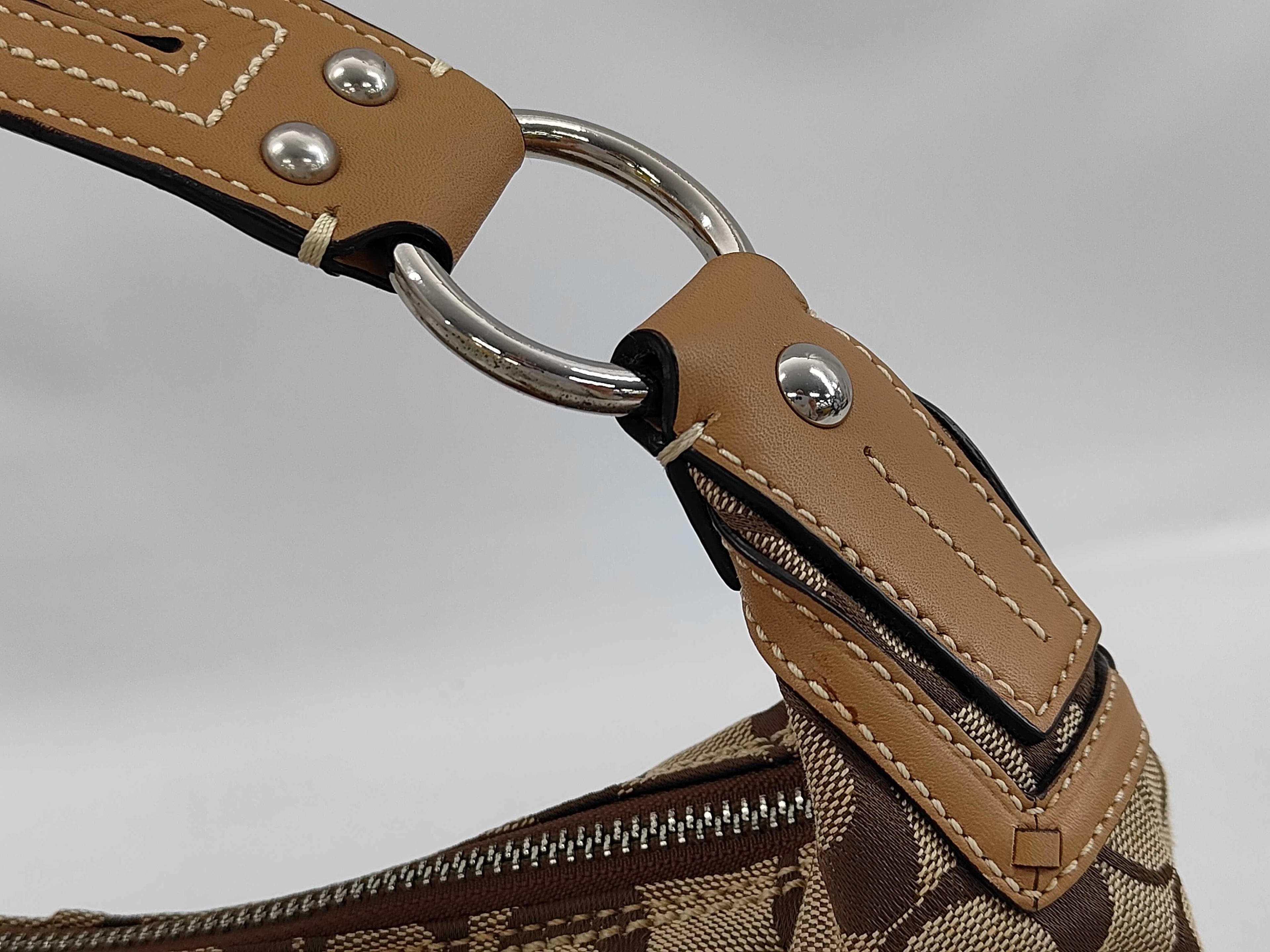 Coach Signature Half-Moon Hobo Shoulder Bag