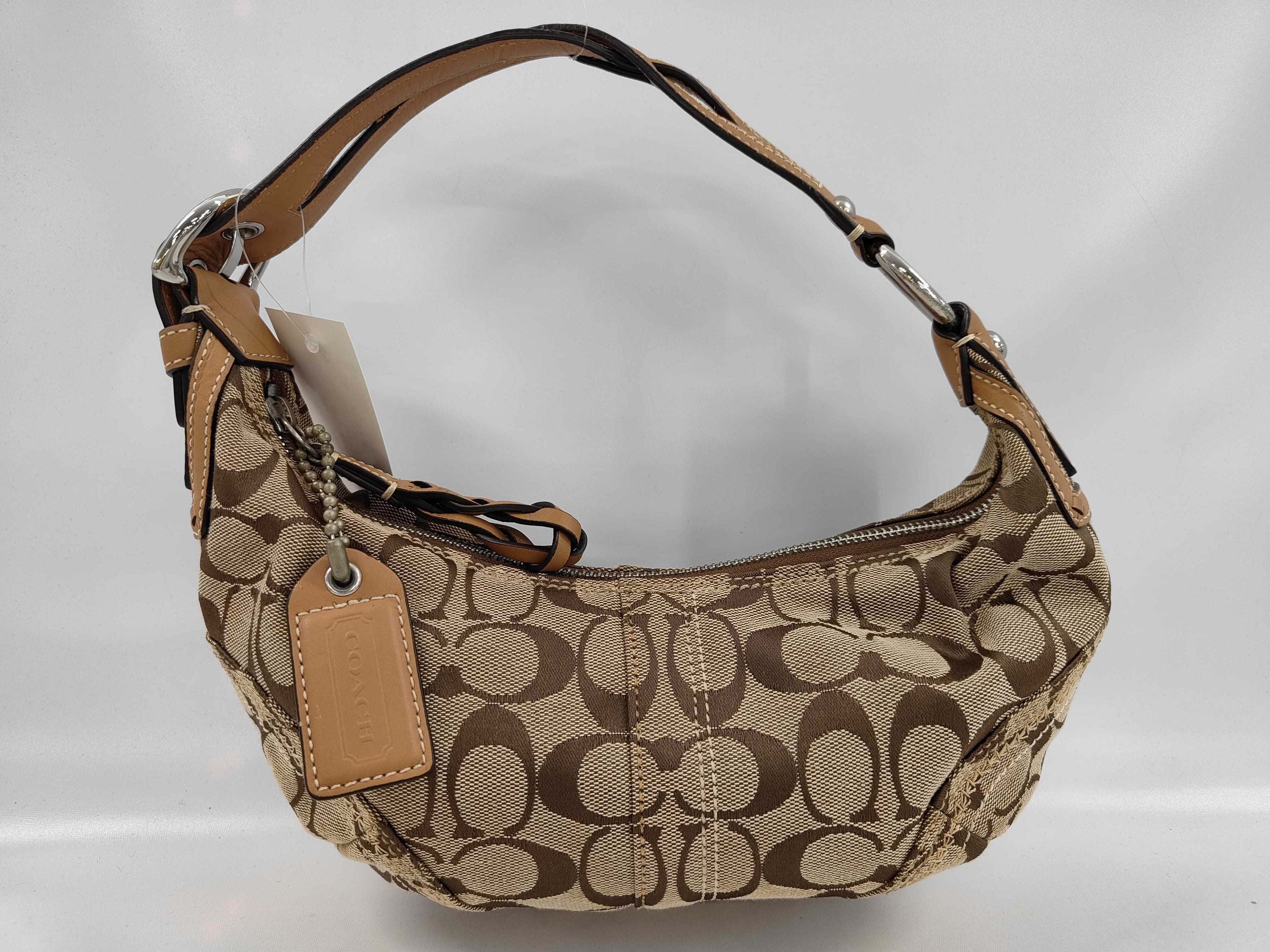 Coach Signature Half-Moon Hobo Shoulder Bag