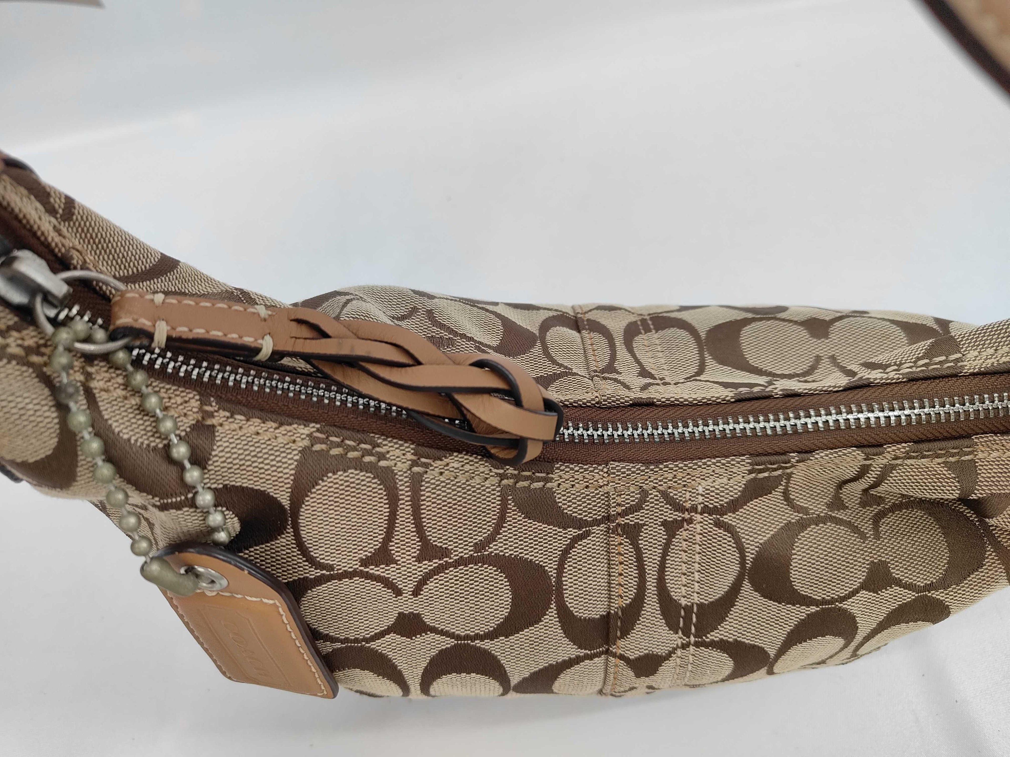 Coach Signature Half-Moon Hobo Shoulder Bag