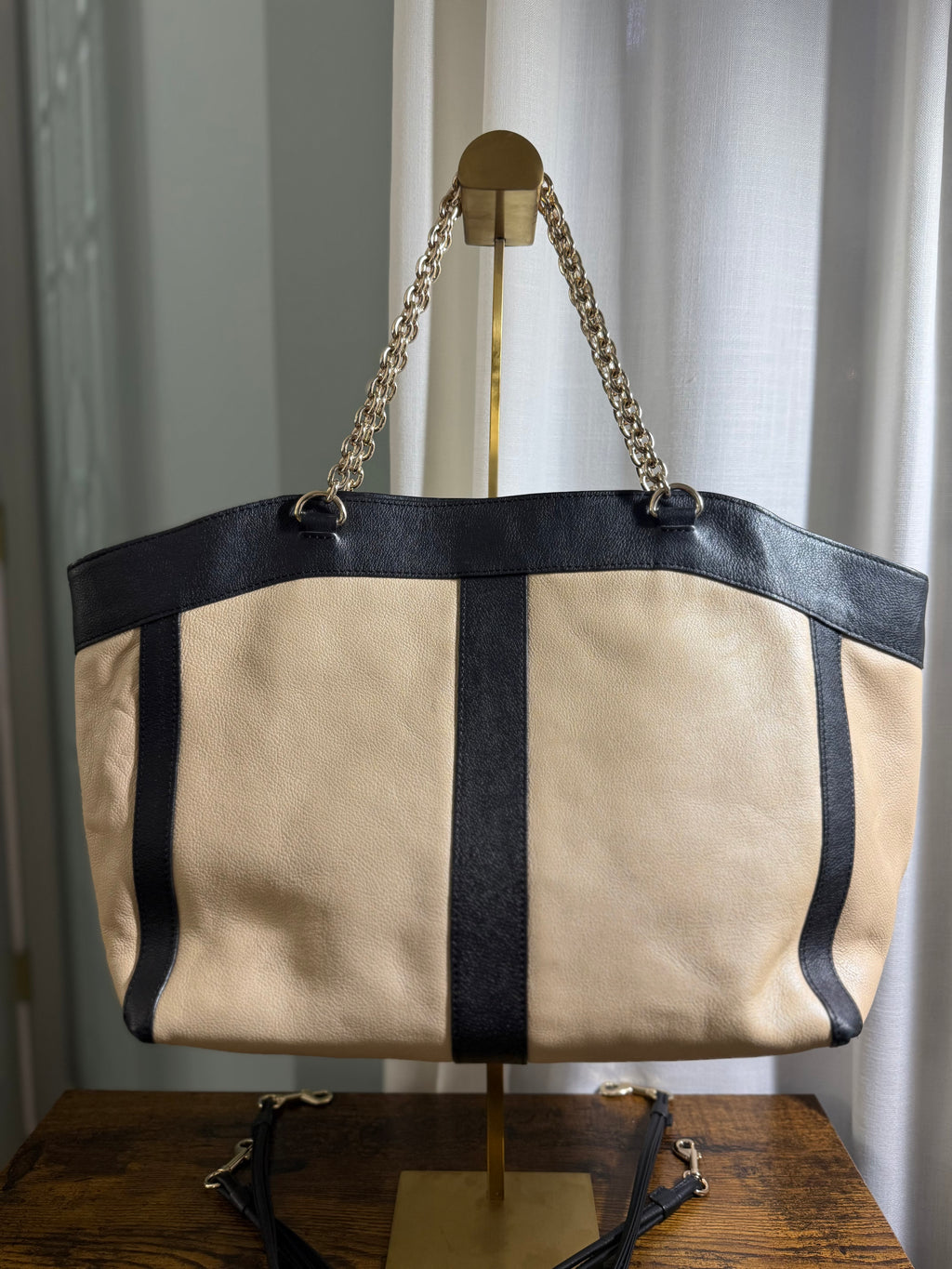 See by Chloe Two-Tone Leather Chain Tote