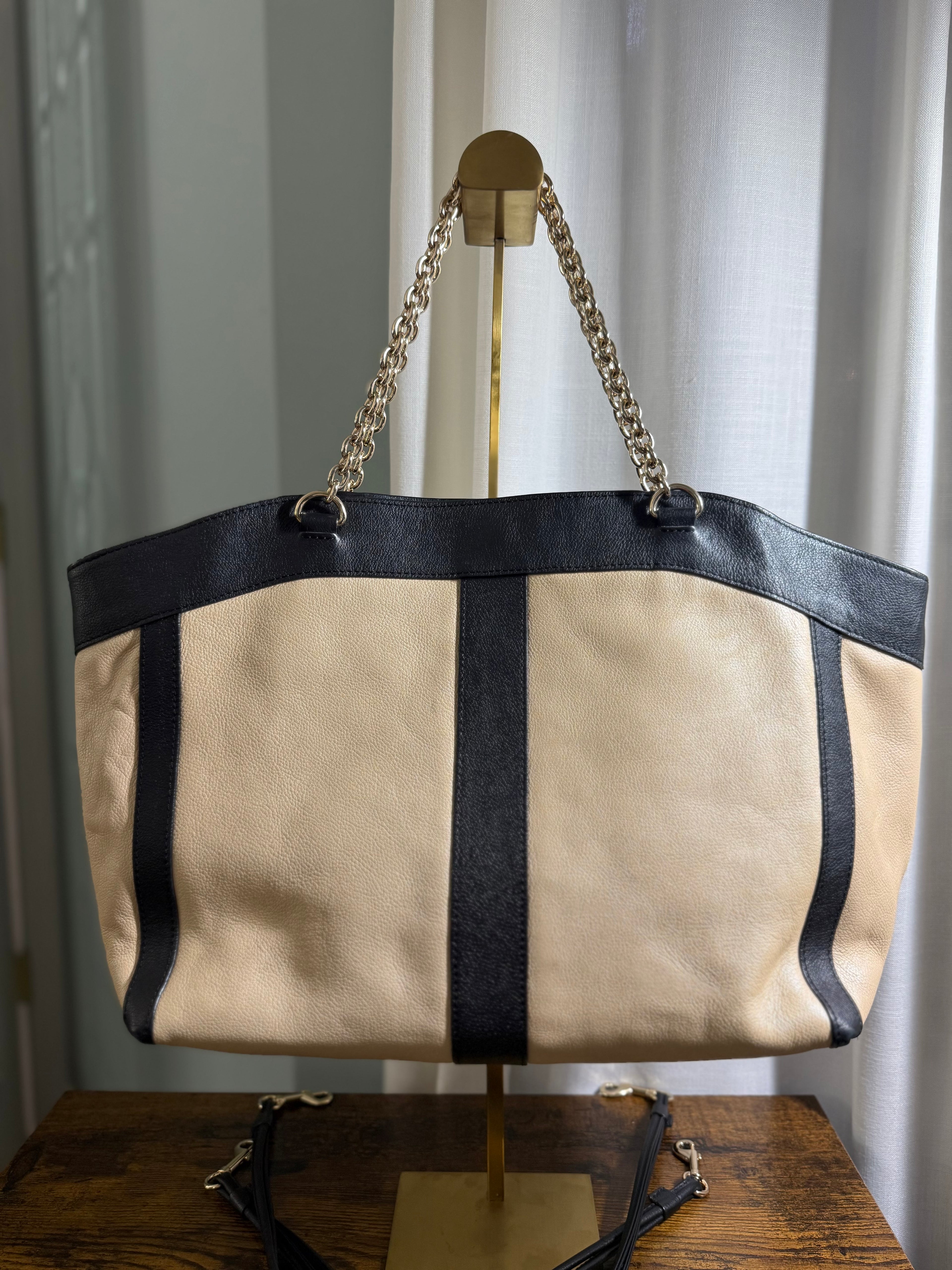 See by Chloe Two-Tone Leather Chain Tote