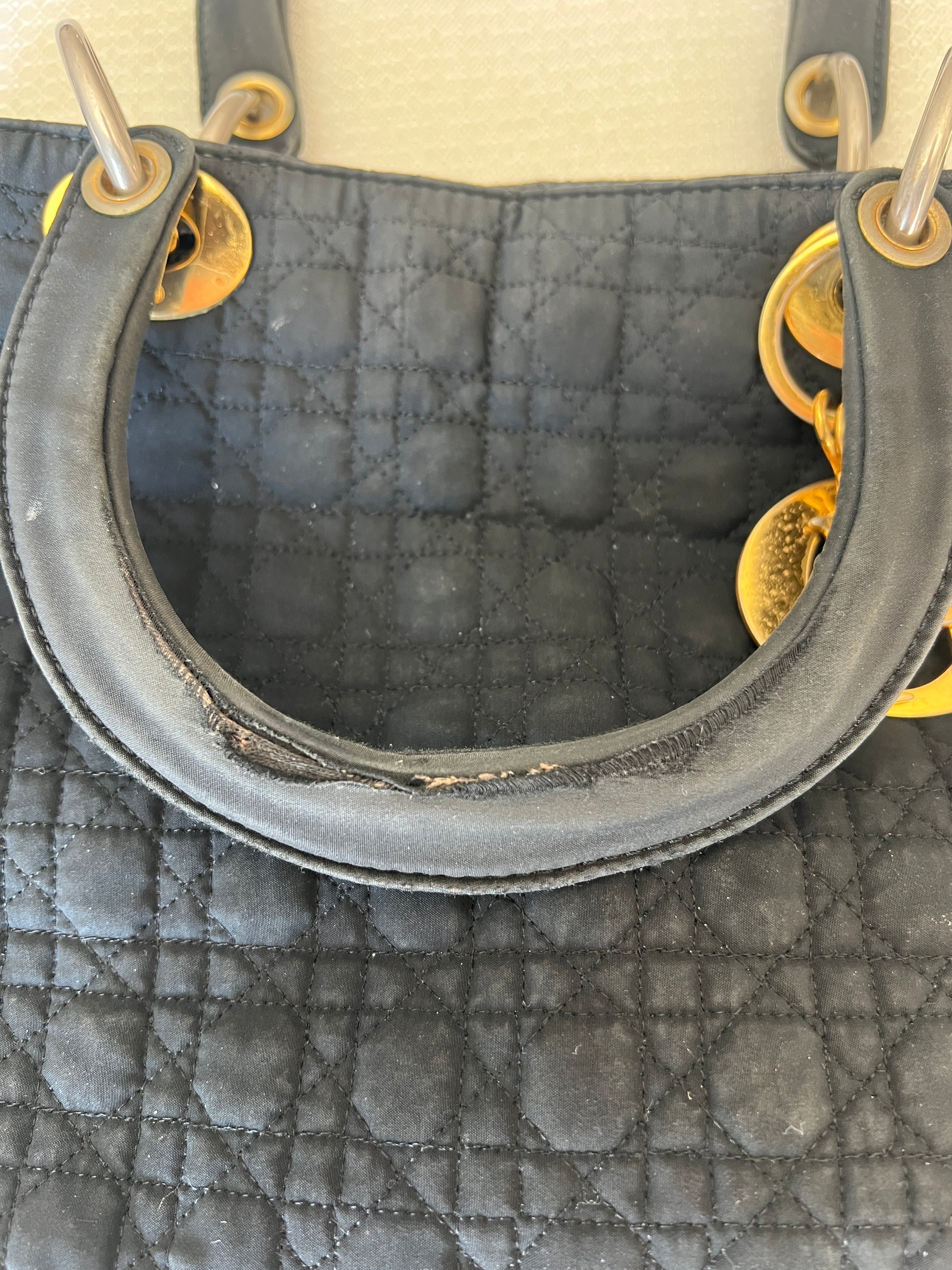 Christian Dior Canage Hand Bag Nylon Black