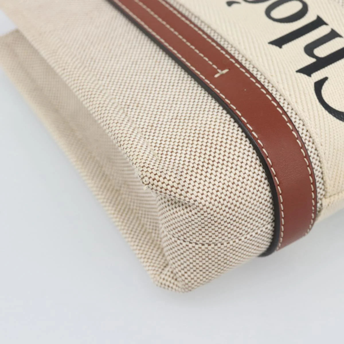 Chloe Woody Small Tote — Canvas & Leather, Signature Jacquard Straps