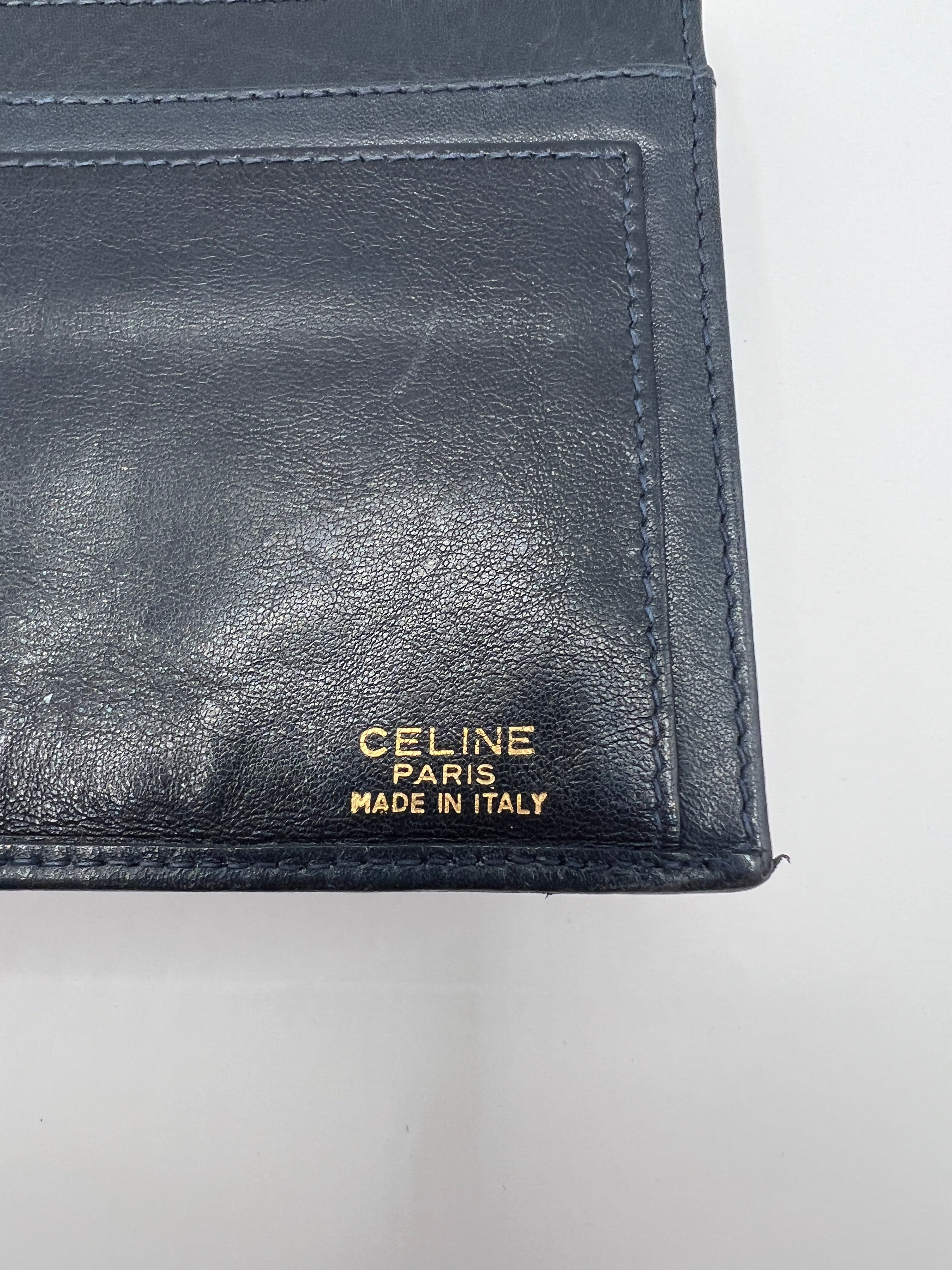 Céline Macadam Denim Horse Carriage Long Wallet