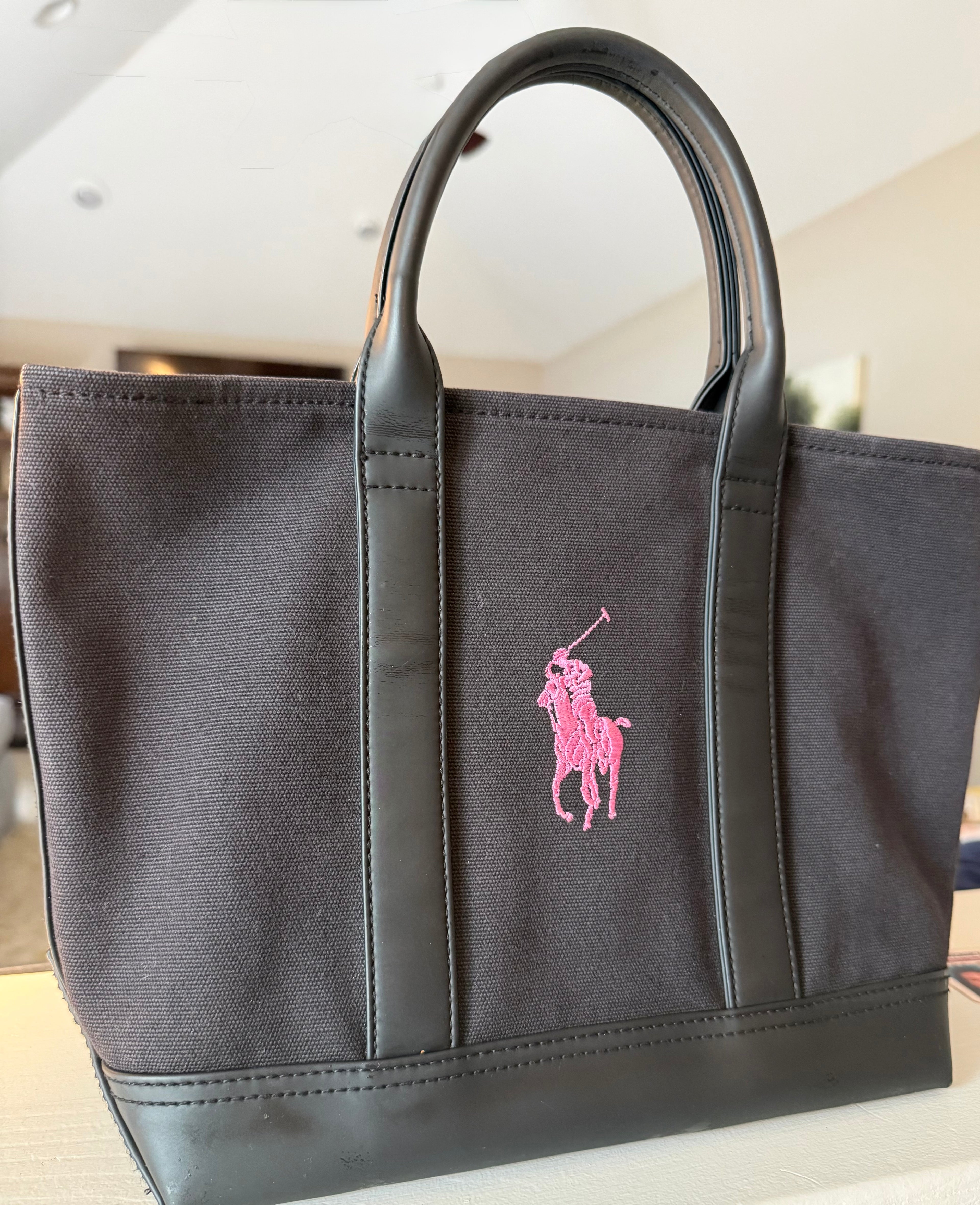 Ralph Lauren Pink Pony Canvas Tote