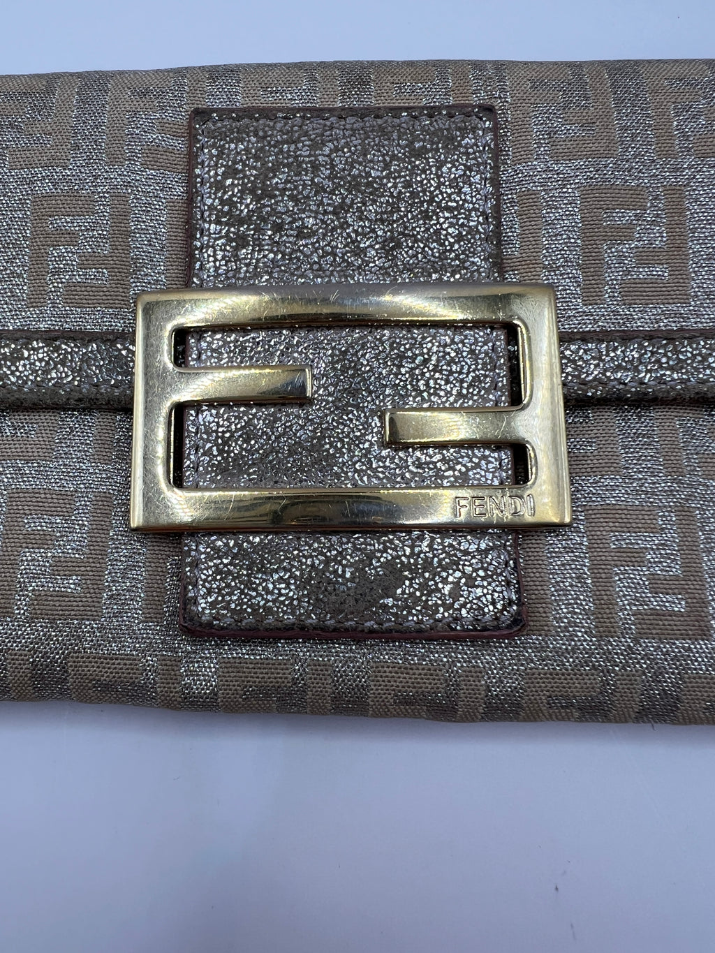 Fendi Metallic Zucca Baguette Long Wallet