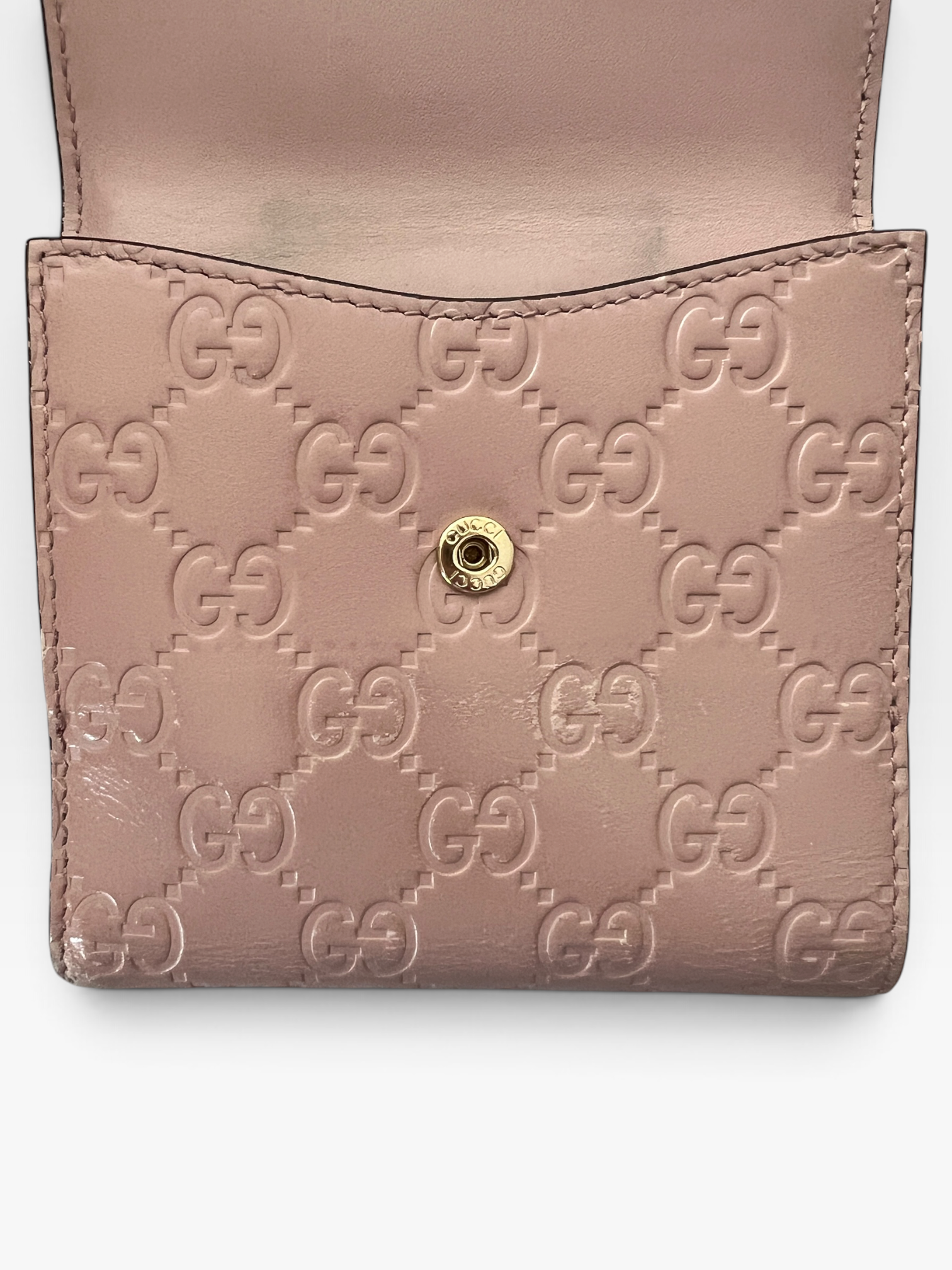 Gucci Guccissima Bow French Wallet – Dusty Pink