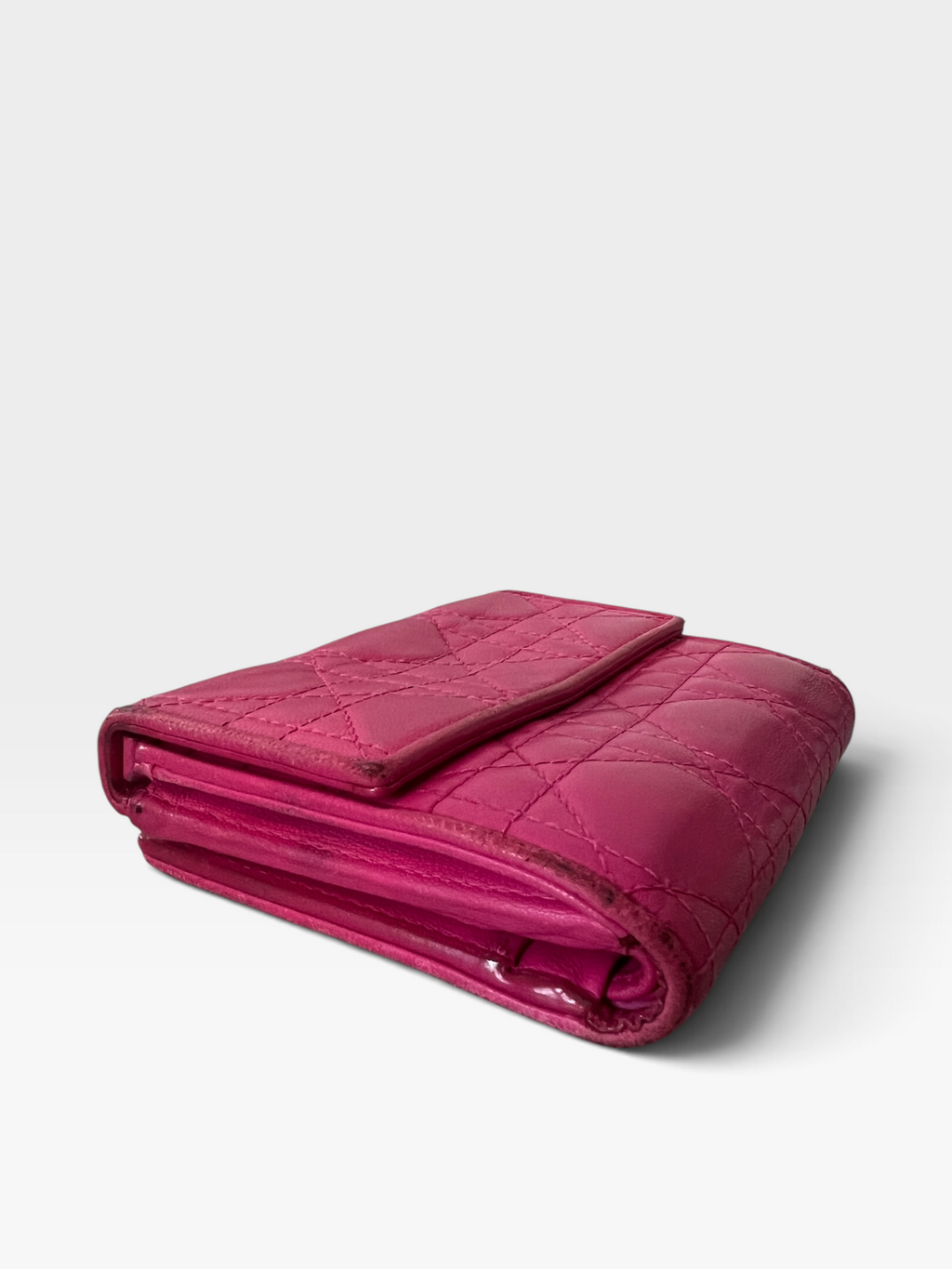 Christian Dior Cannage Lambskin Compact Wallet