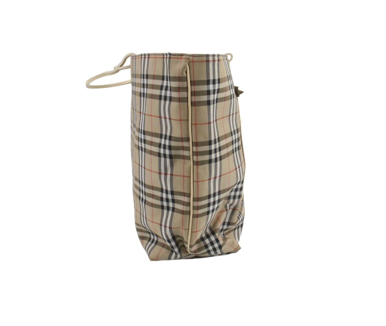 Burberry Nova Check Large Tote Bag with Cream Leather Panel