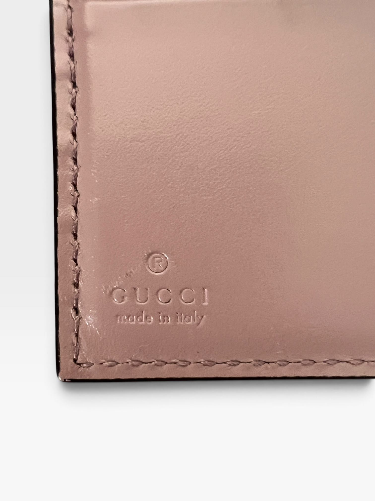 Gucci Guccissima Bow French Wallet – Dusty Pink