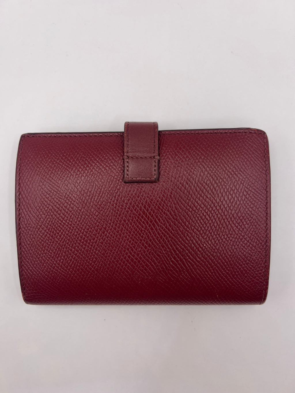 Celine Red Pebbled Leather Compact Wallet