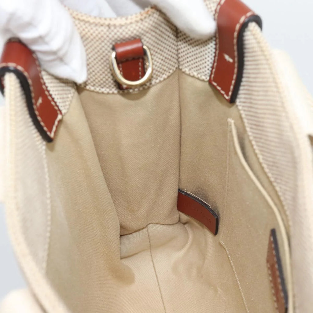 Chloe Woody Small Tote — Canvas & Leather, Signature Jacquard Straps