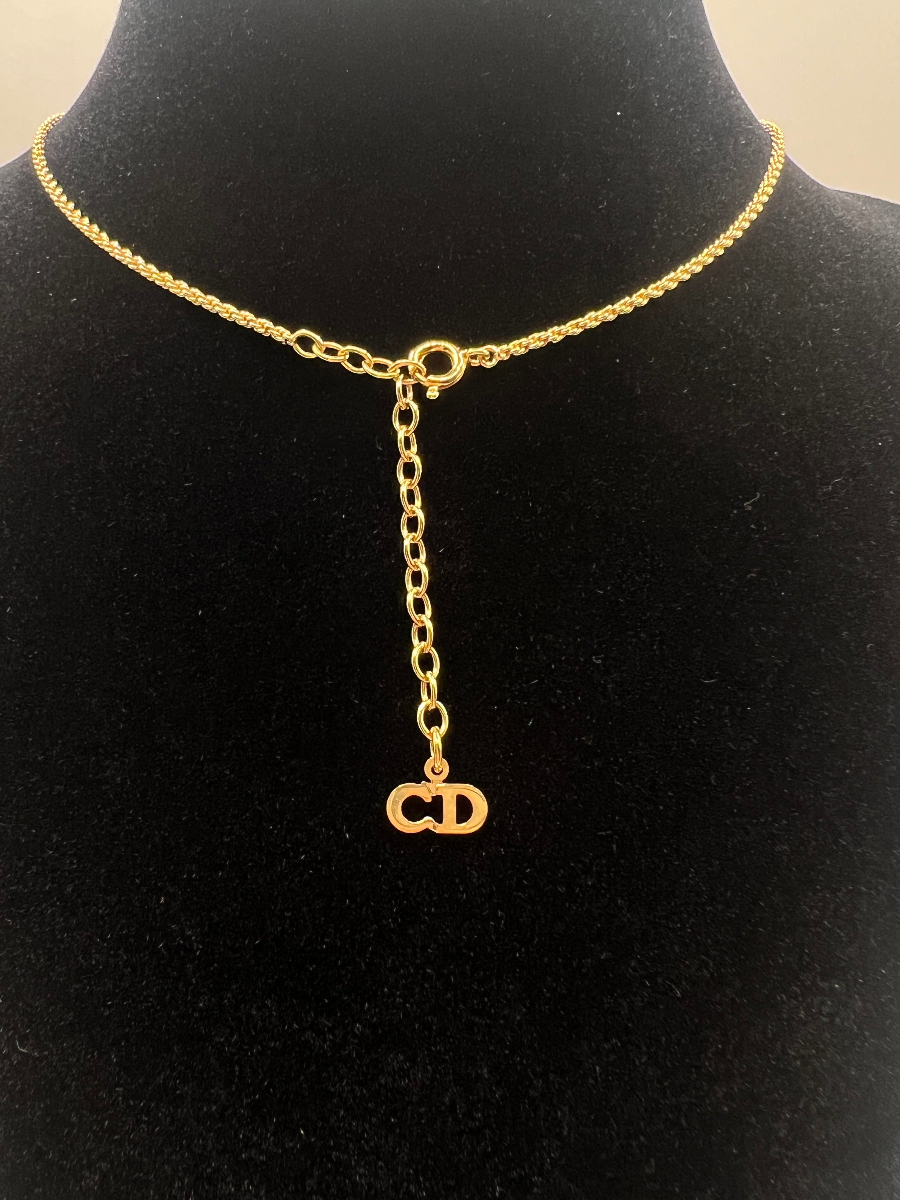 Vintage Christian Dior CD Rope Chain Necklace