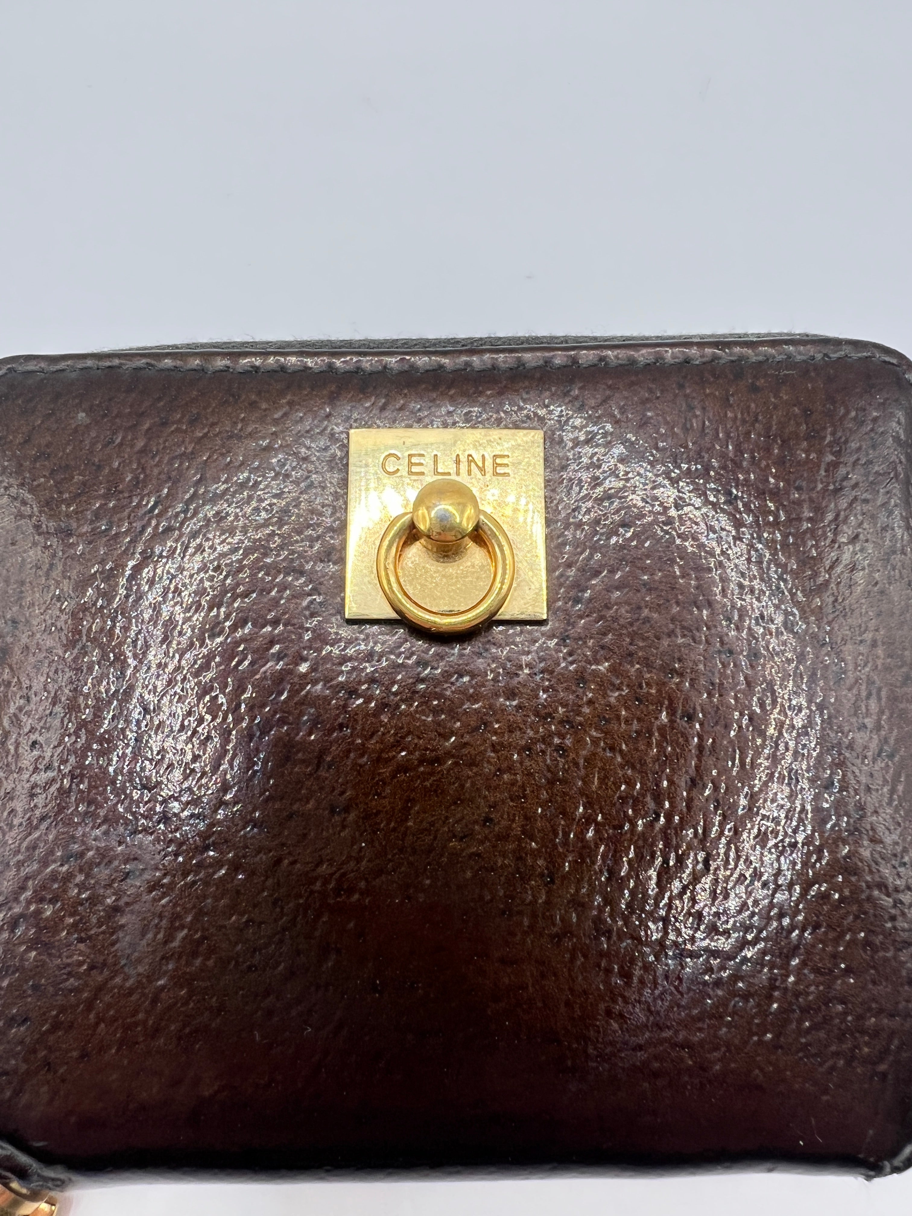 Céline Brown Zip Coin & Card Wallet