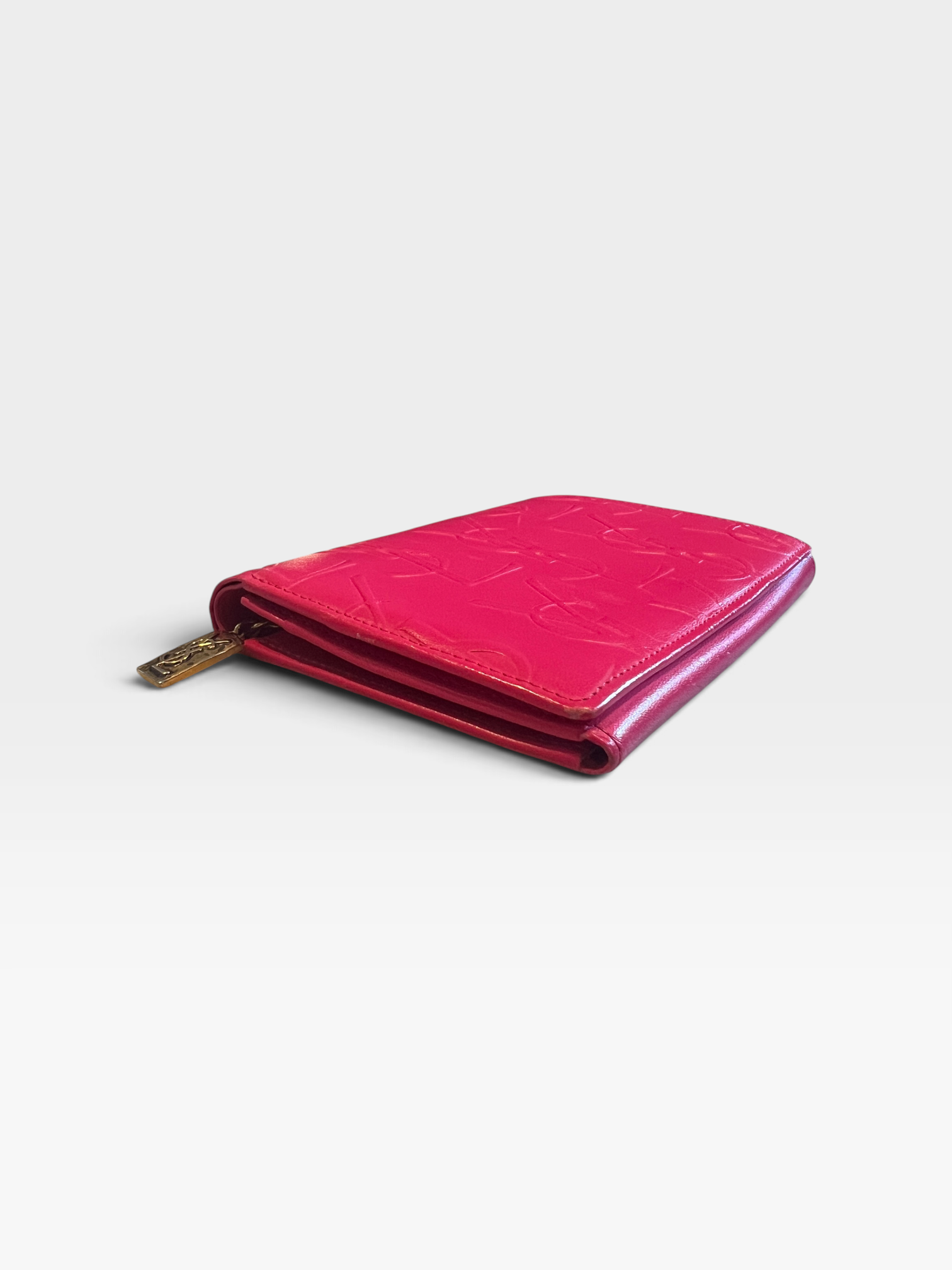 Saint Laurent Monogram Embossed Leather Continental Wallet – Pink
