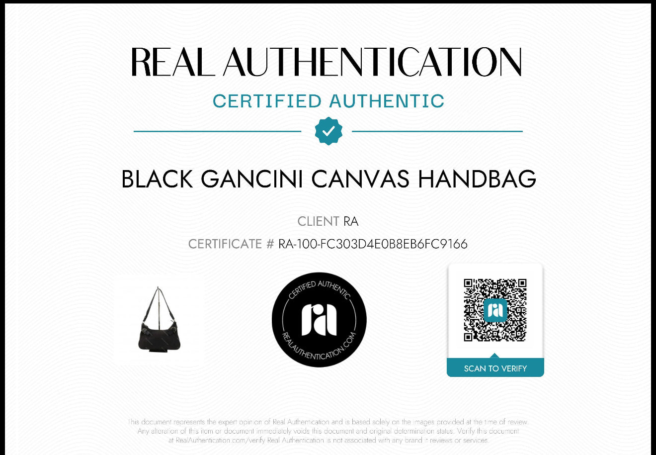 Ferragamo Black Gancini Canvas Shoulder Bag