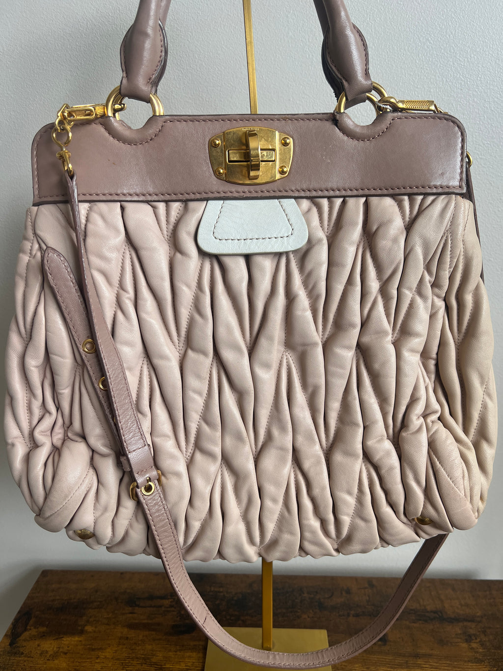 Miu Miu Matelassé Nappa Leather Satchel