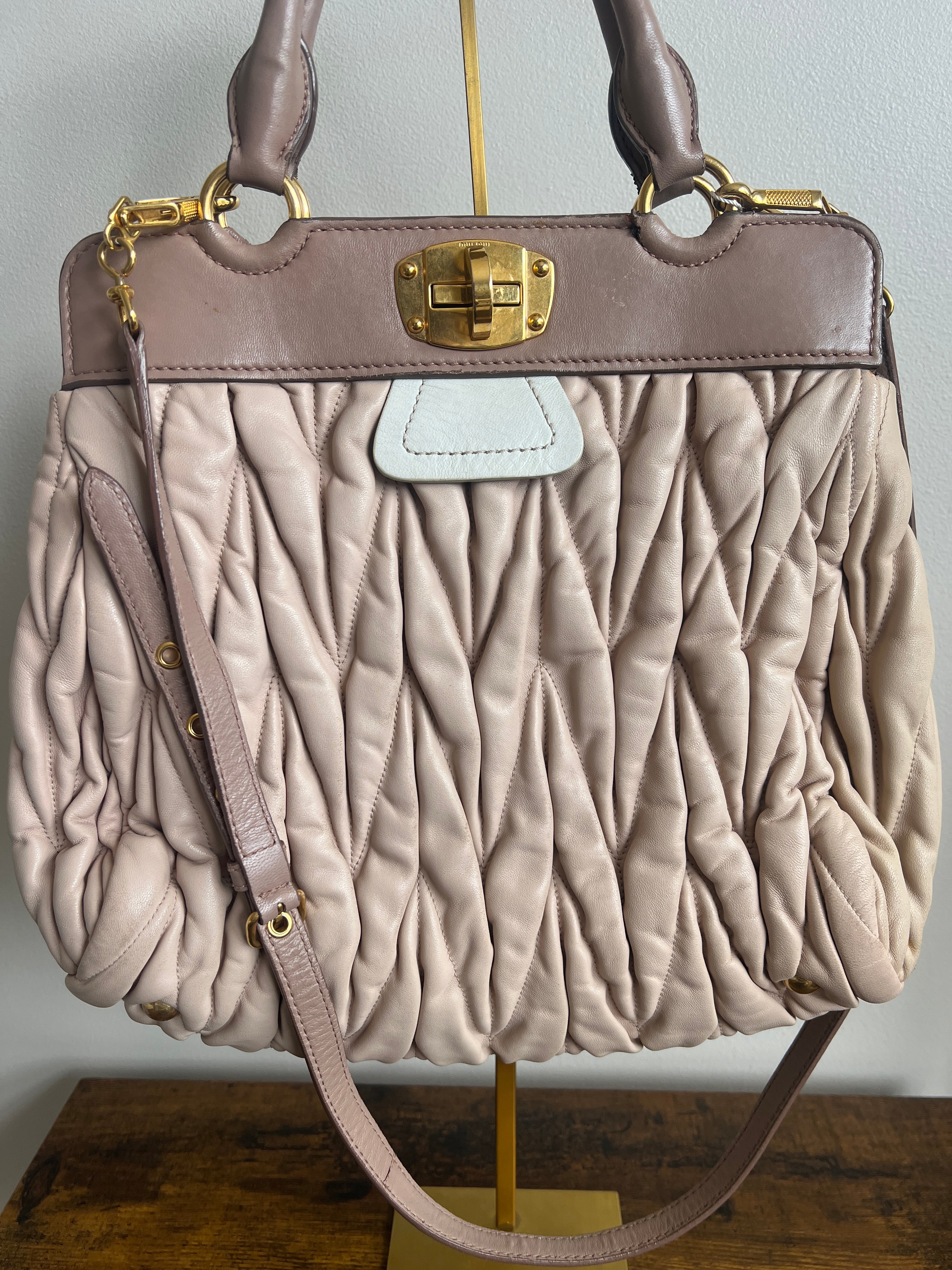 Miu Miu Matelassé Nappa Leather Satchel