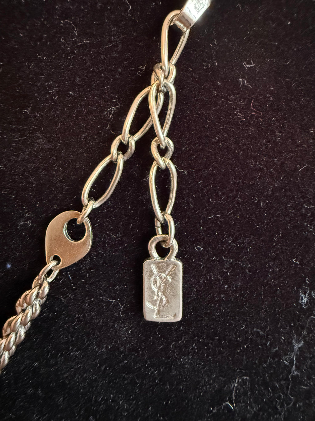 Vintage Yves Saint Laurent Silver rope chain Necklace
