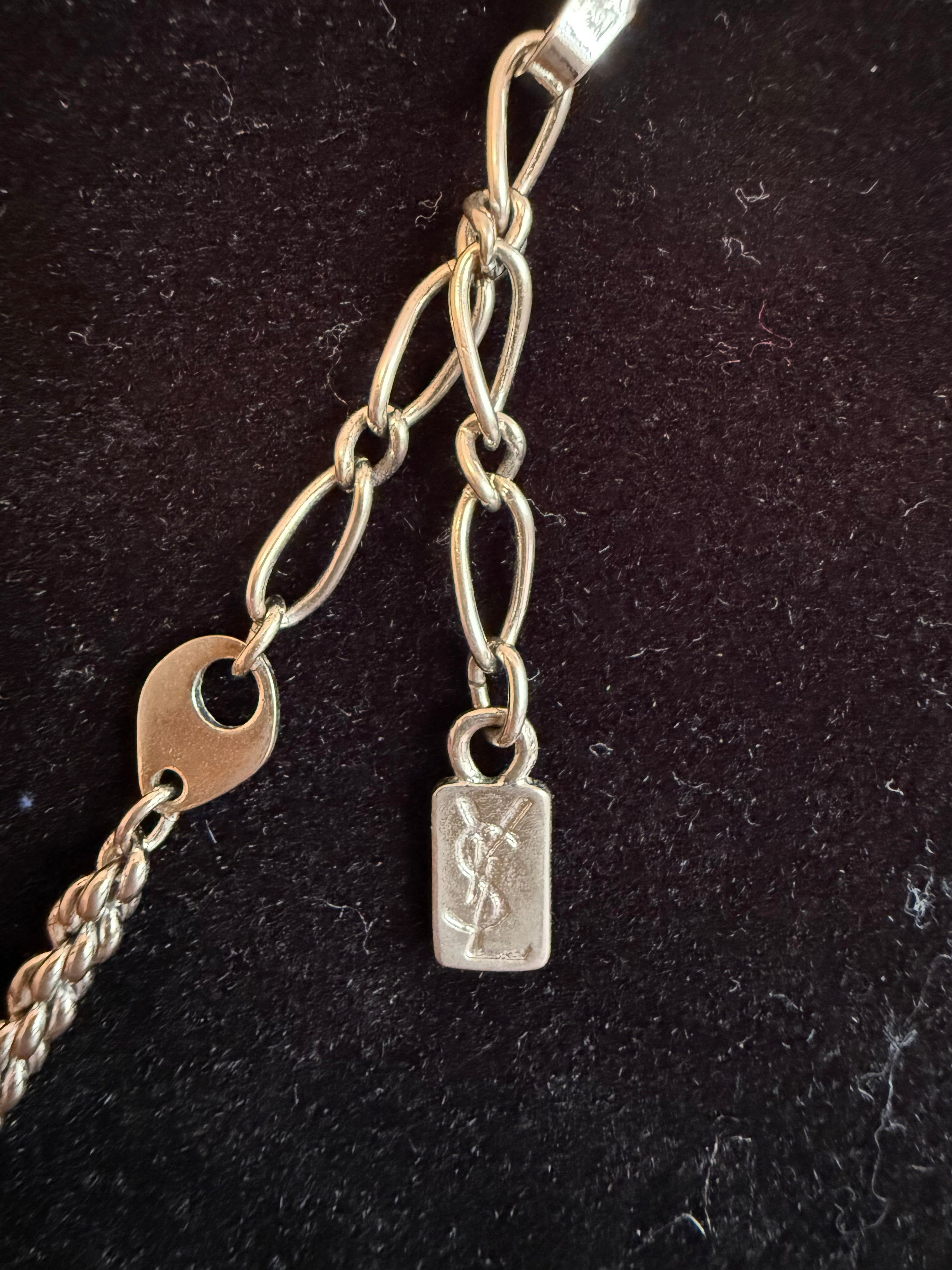 Vintage Yves Saint Laurent Silver rope chain Necklace