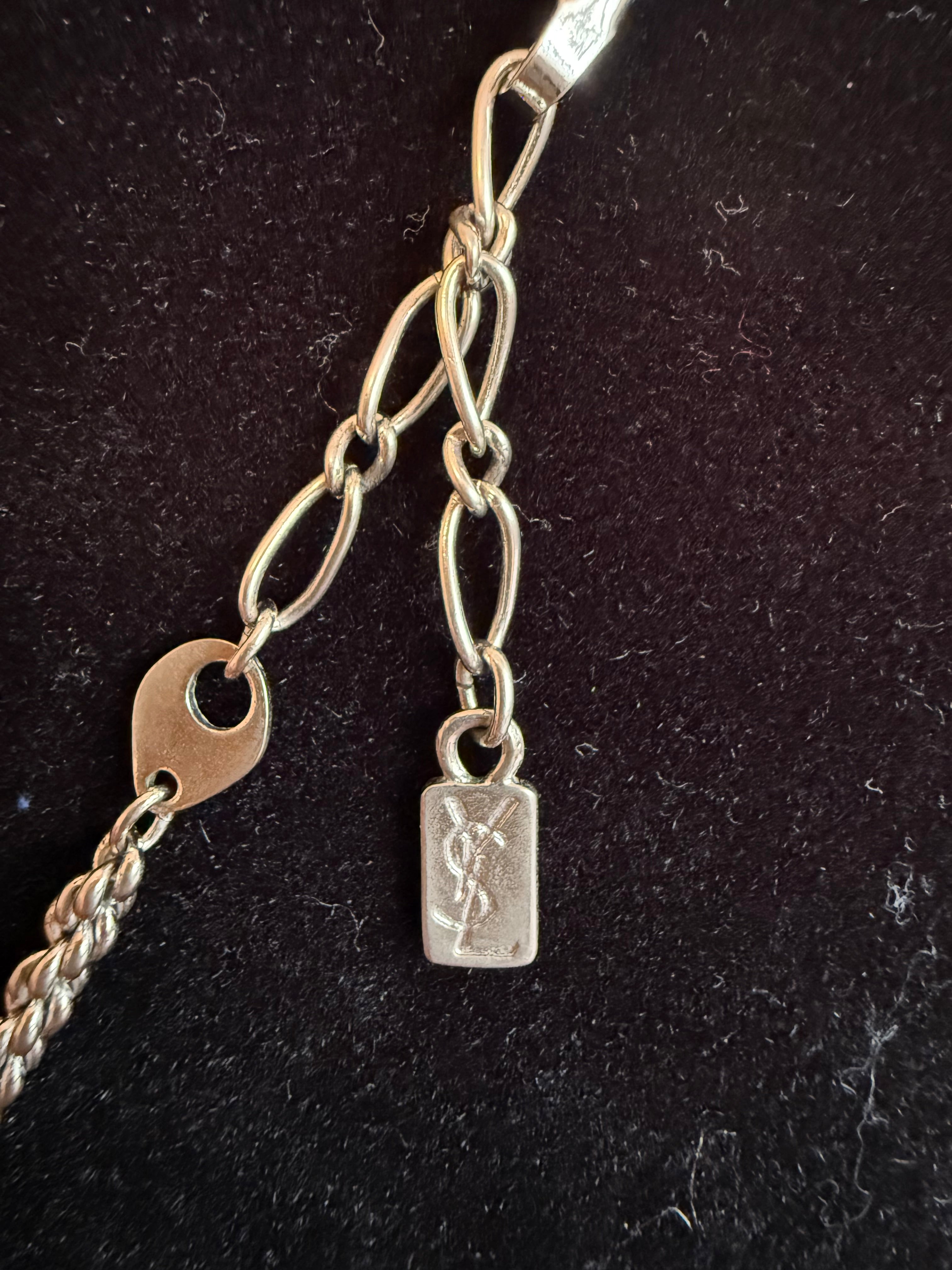 Vintage Yves Saint Laurent Silver rope chain Necklace
