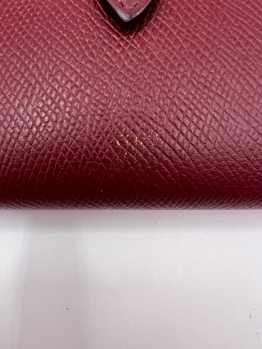 Celine Red Pebbled Leather Compact Wallet