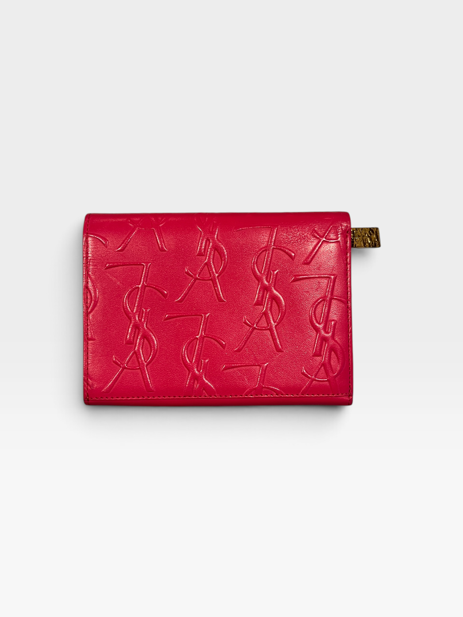Saint Laurent Monogram Embossed Leather Continental Wallet – Pink