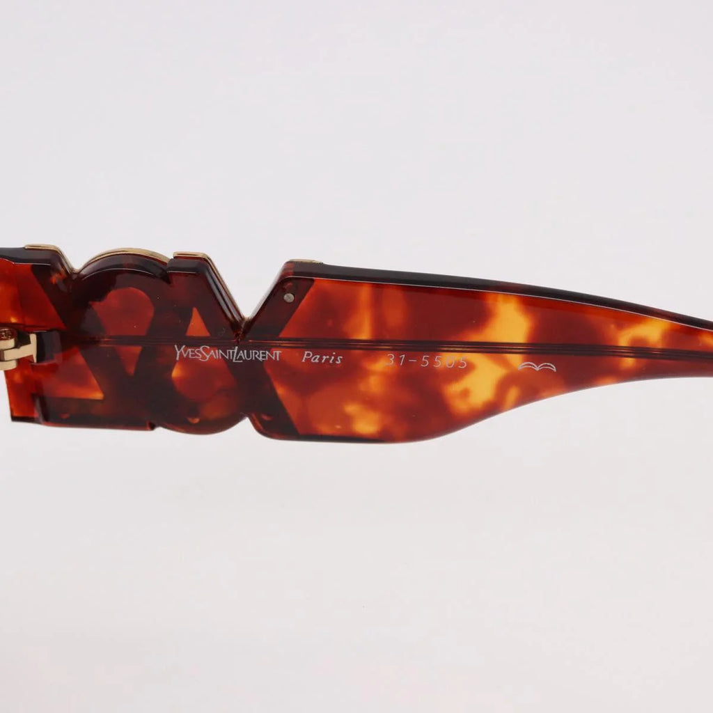 Yves Saint Laurent Vintage Tortoise Sunglasses — Sculptural Logo Hinge