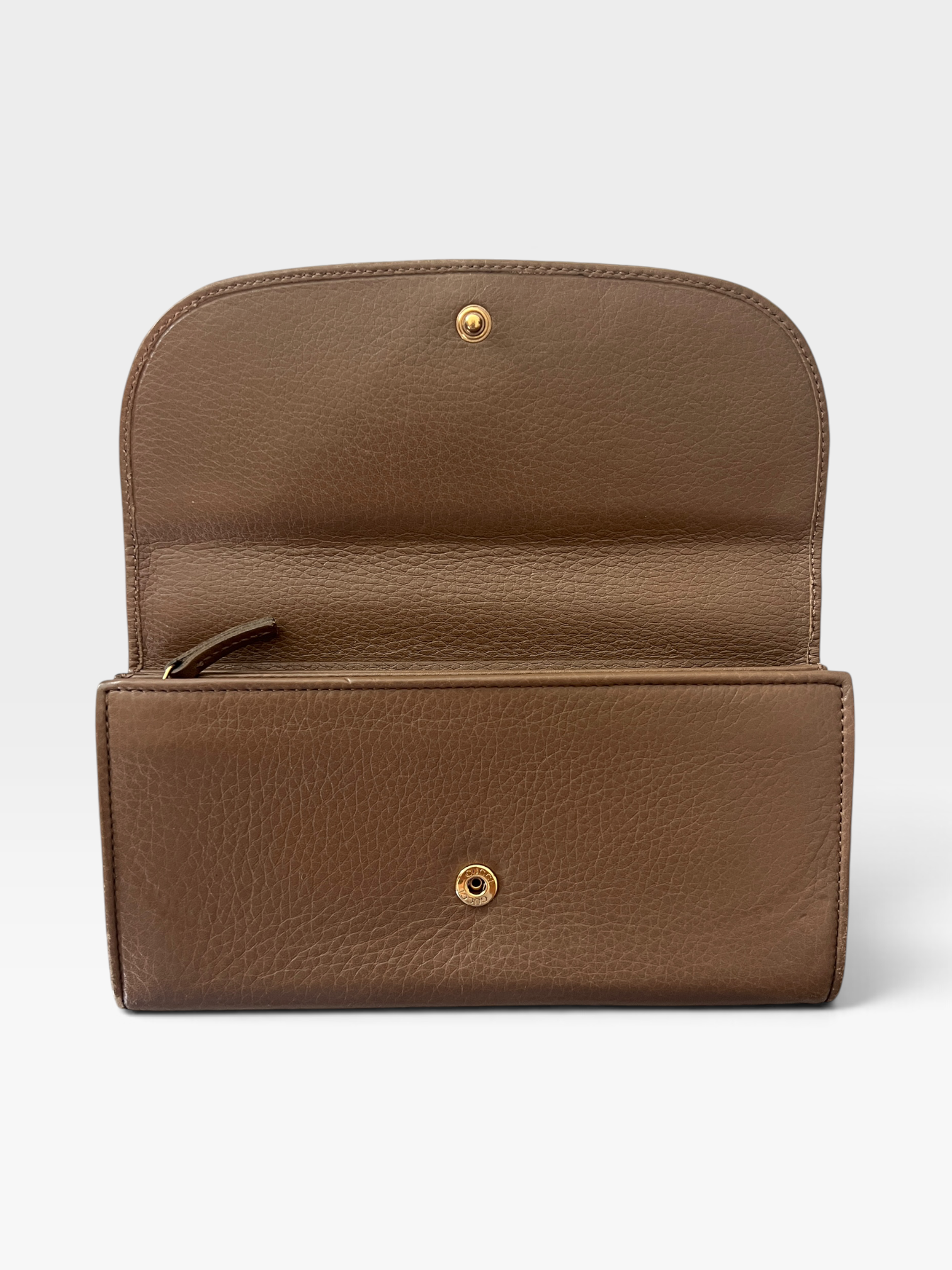 Gucci Interlocking GG Continental Wallet – Taupe Leather