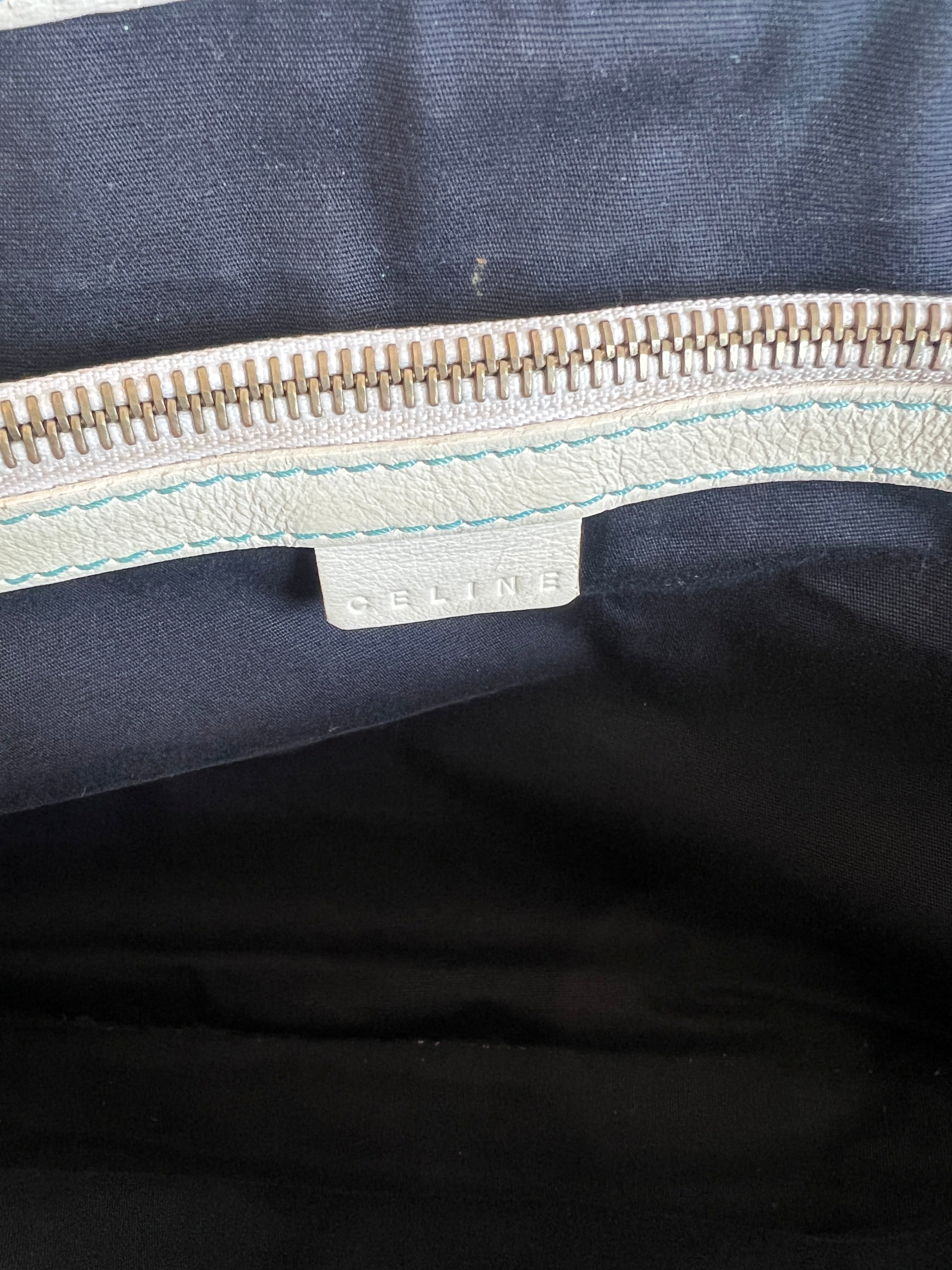 Celine Blue Suede Monogram Handbag