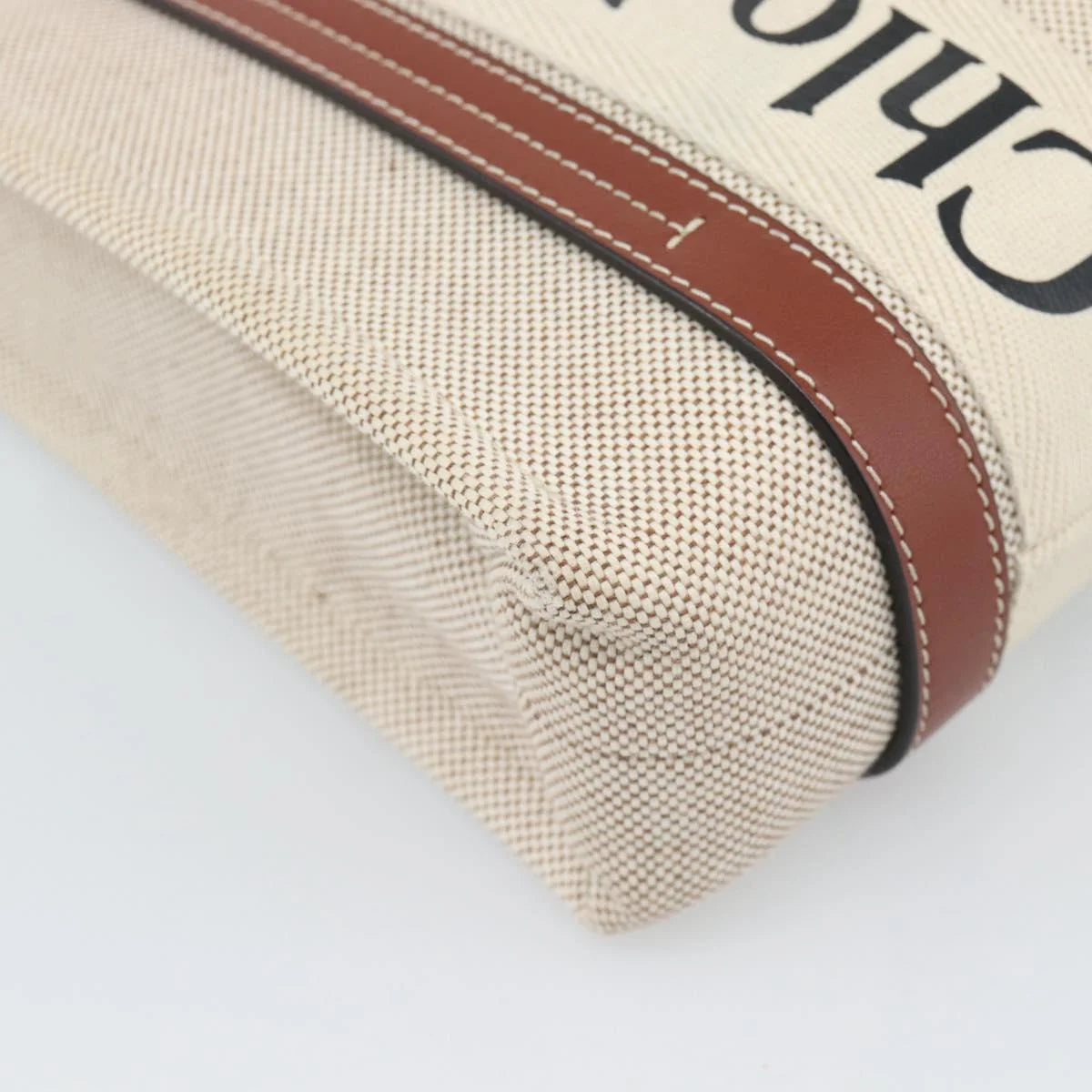Chloe Woody Small Tote — Canvas & Leather, Signature Jacquard Straps