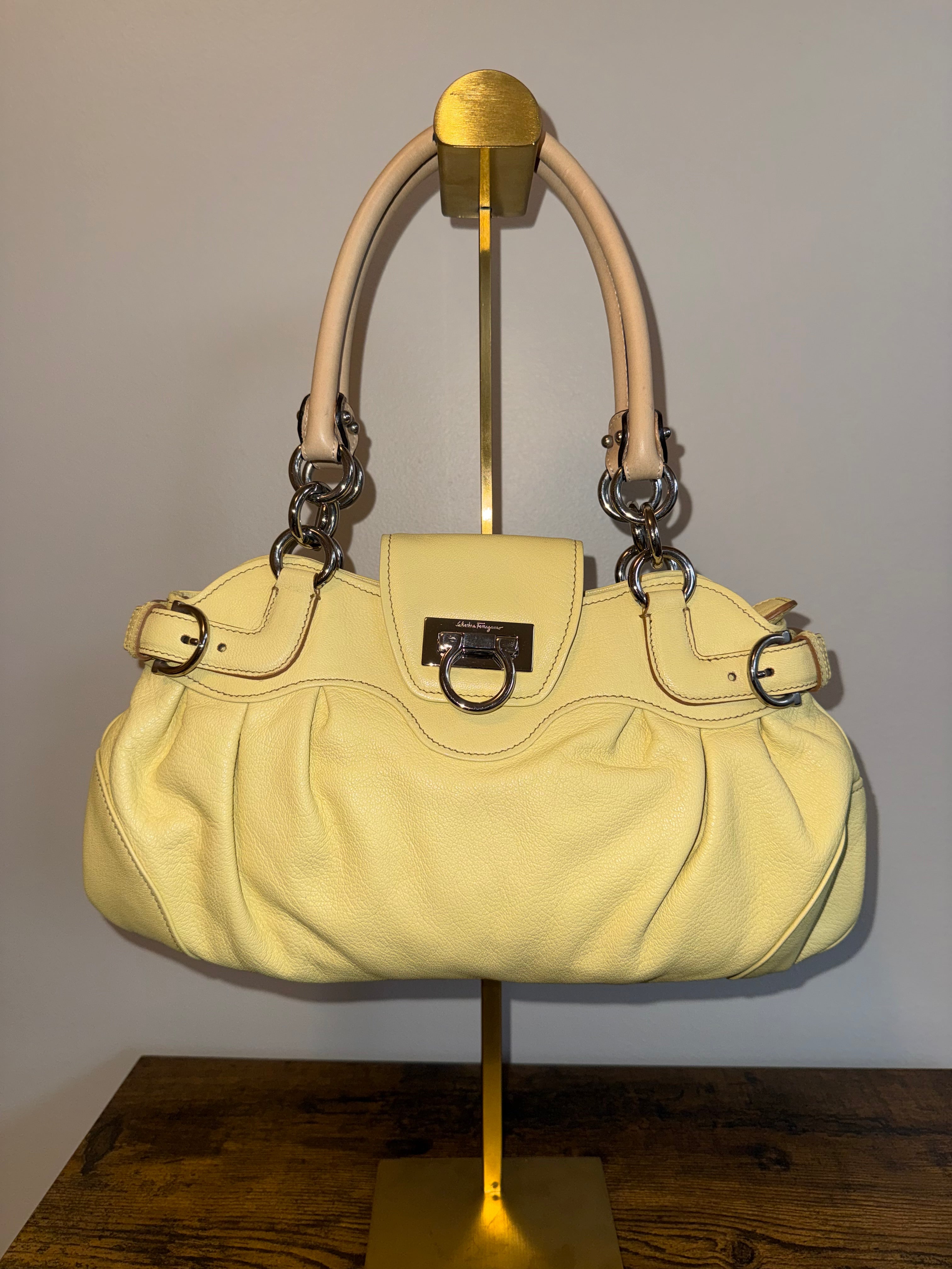 Salvatore Ferragamo Gancini Leather Shoulder Bag