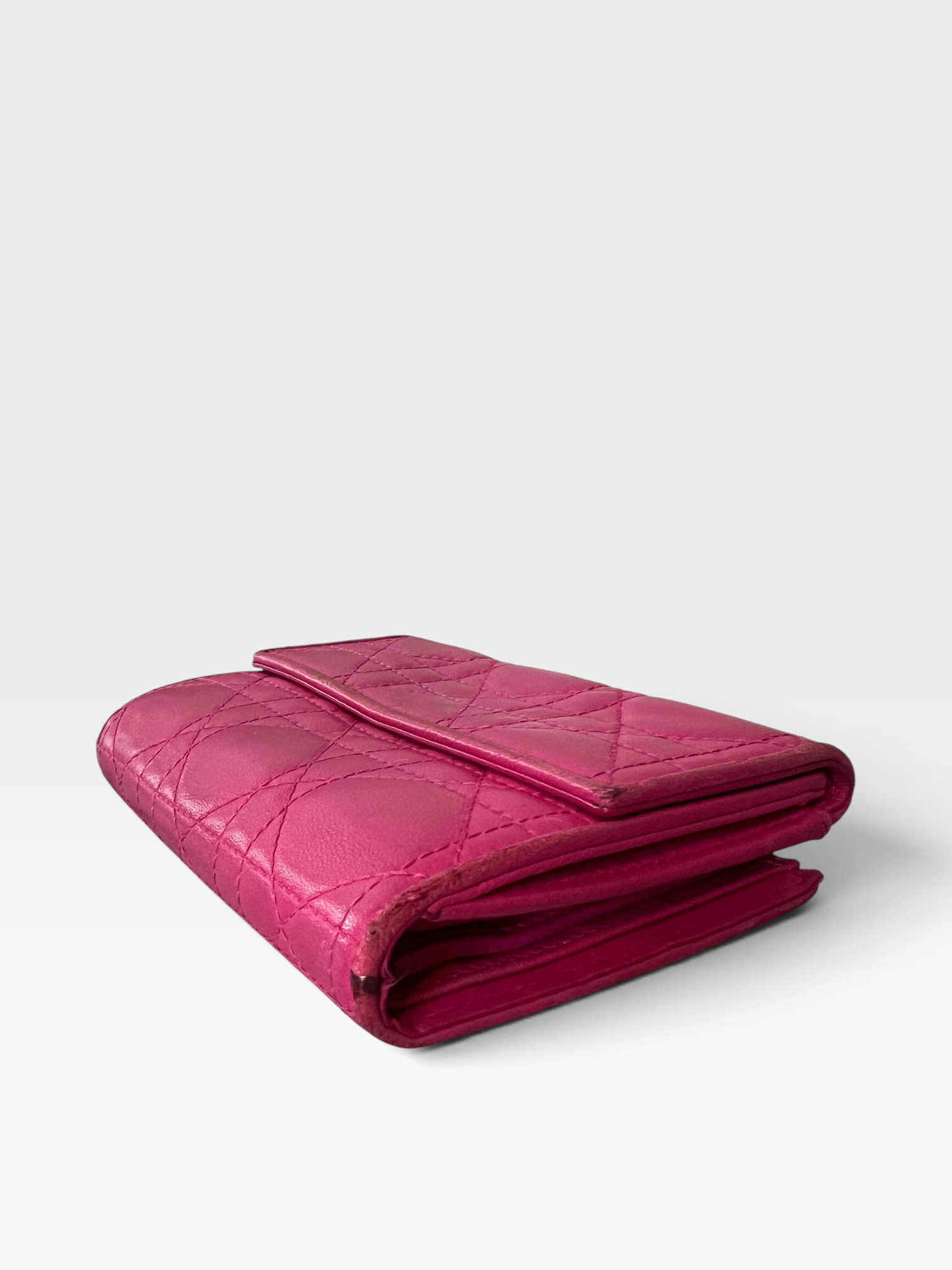 Christian Dior Cannage Lambskin Compact Wallet
