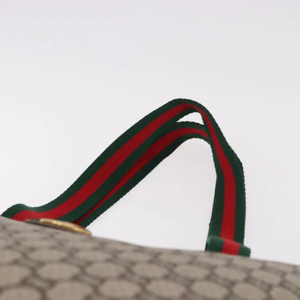 Gucci GG Plus Canvas Tote — Web Handles, Gold Hardware