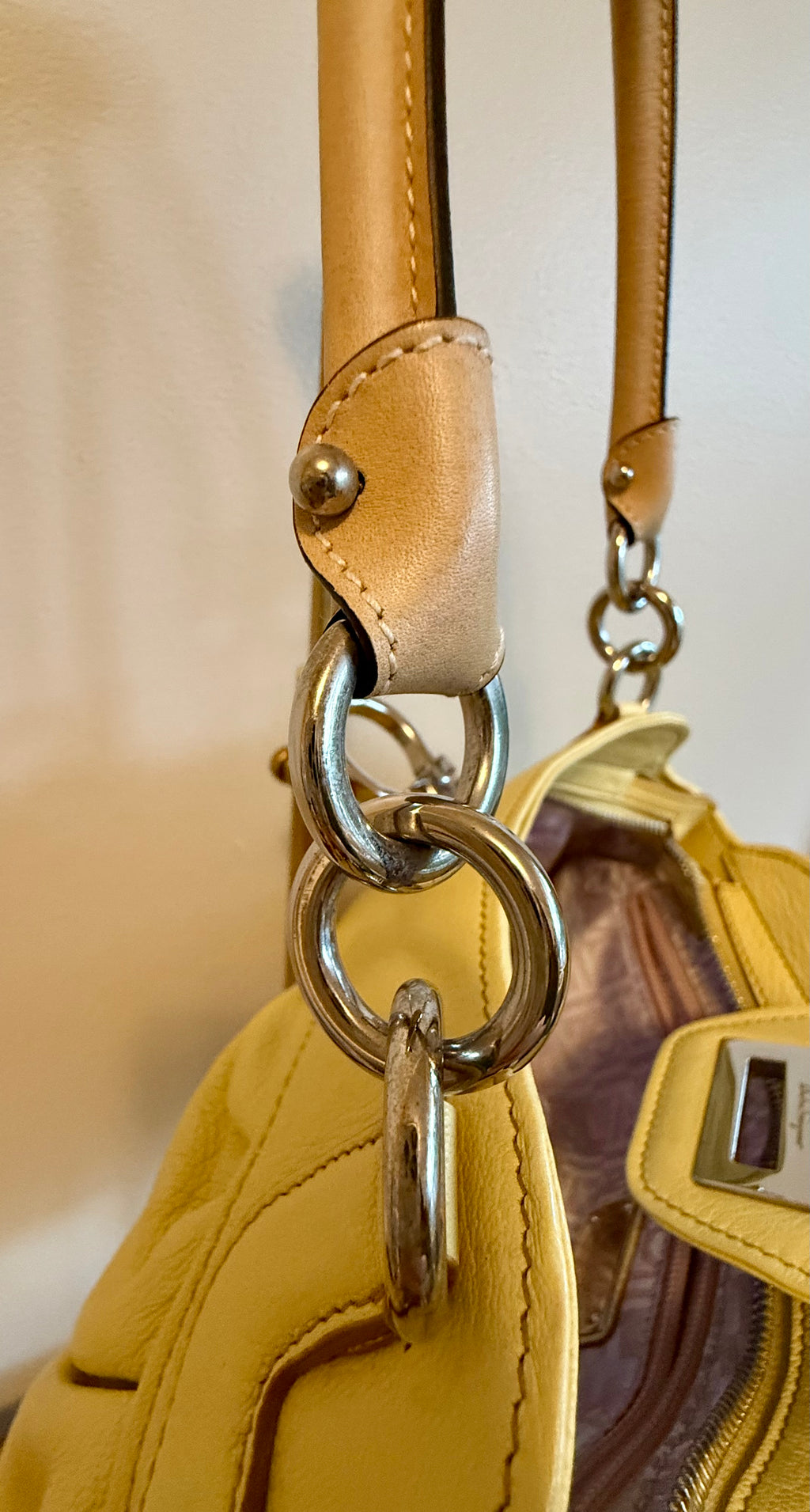 Salvatore Ferragamo Gancini Leather Shoulder Bag