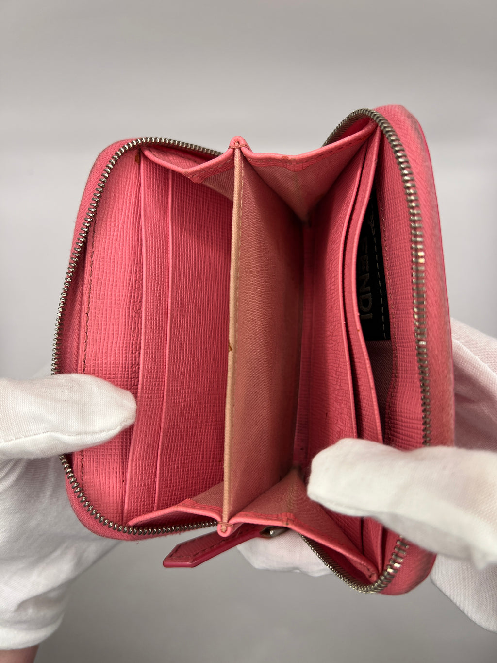 Fendi Pink Monster Eyes Compact Leather Wallet