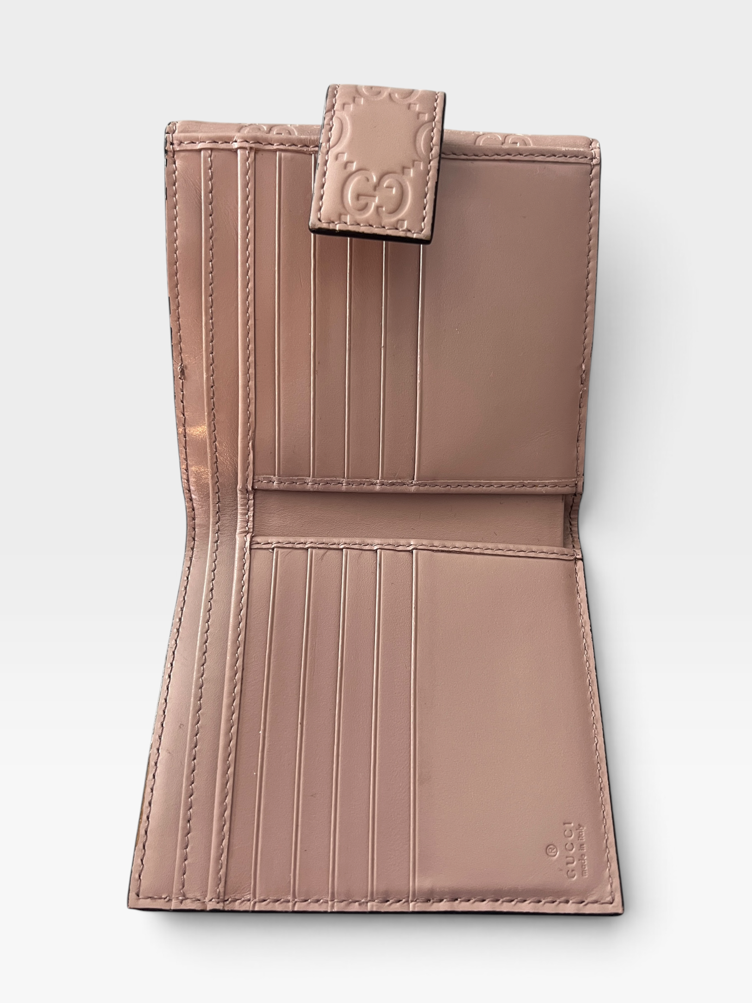 Gucci Guccissima Bow French Wallet – Dusty Pink