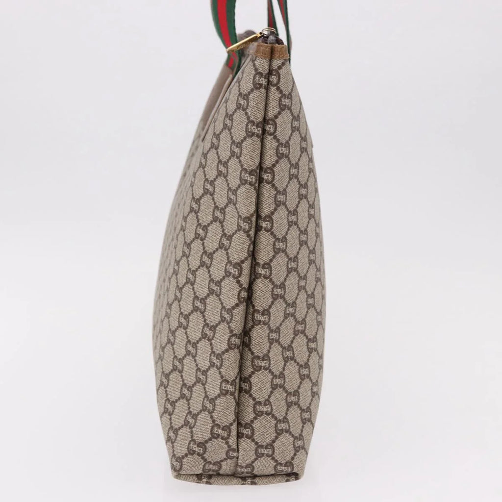 Gucci GG Plus Canvas Tote — Web Handles, Gold Hardware