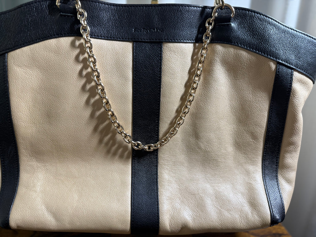 See by Chloe Two-Tone Leather Chain Tote