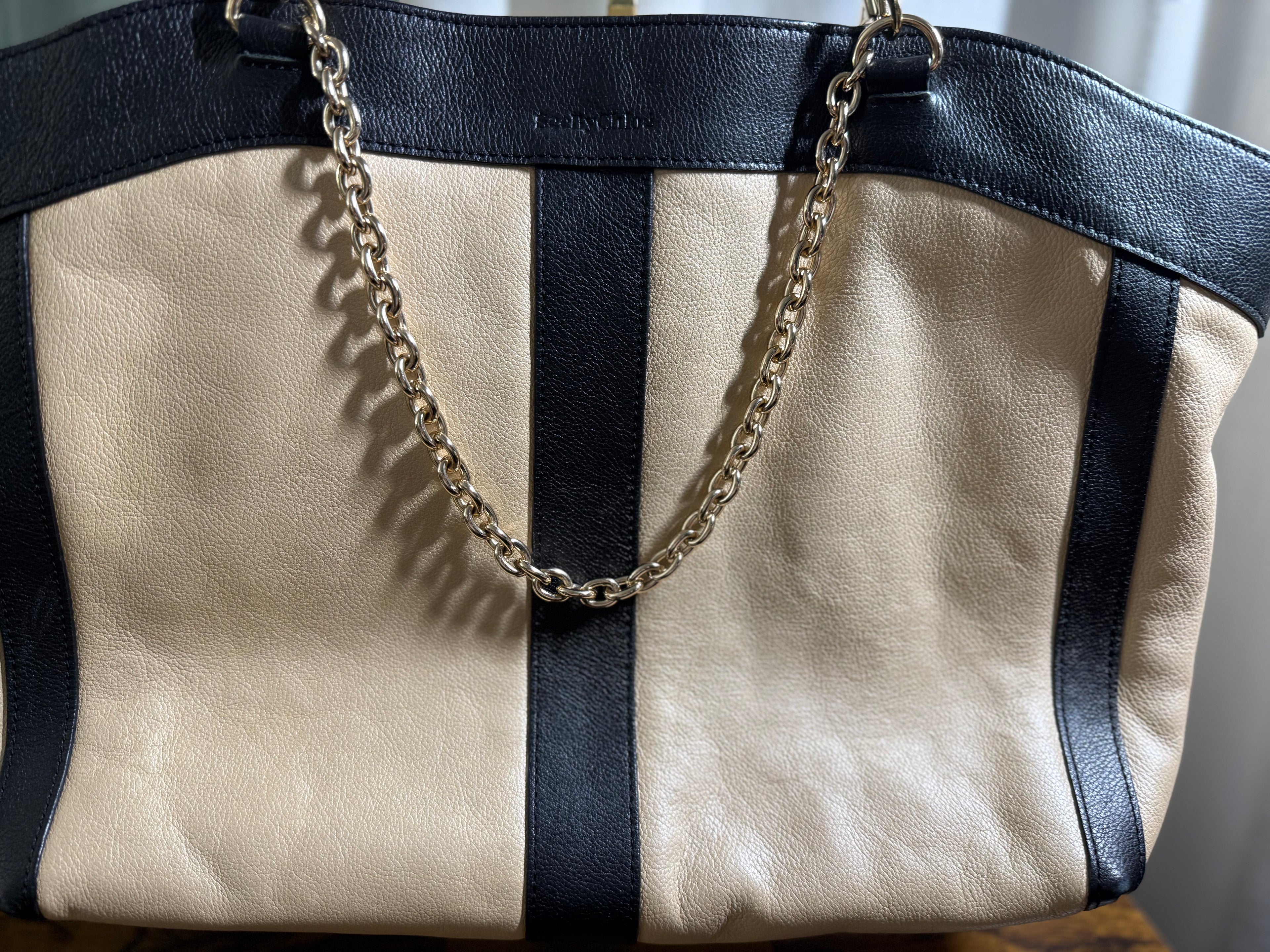 See by Chloe Two-Tone Leather Chain Tote
