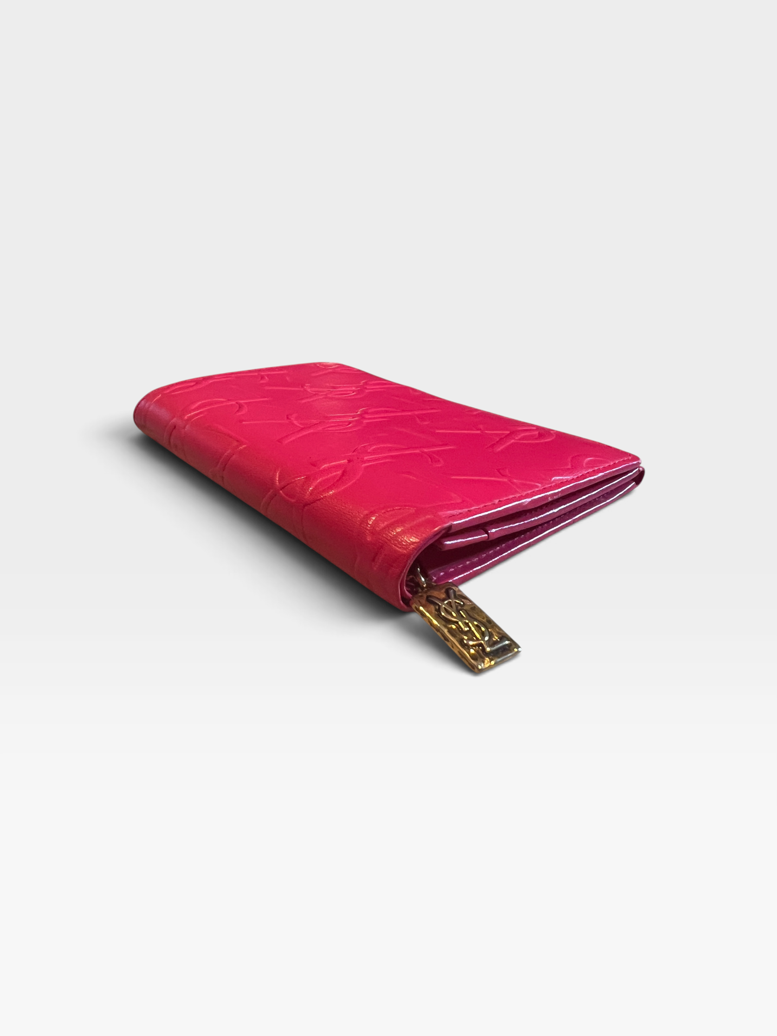 Saint Laurent Monogram Embossed Leather Continental Wallet – Pink