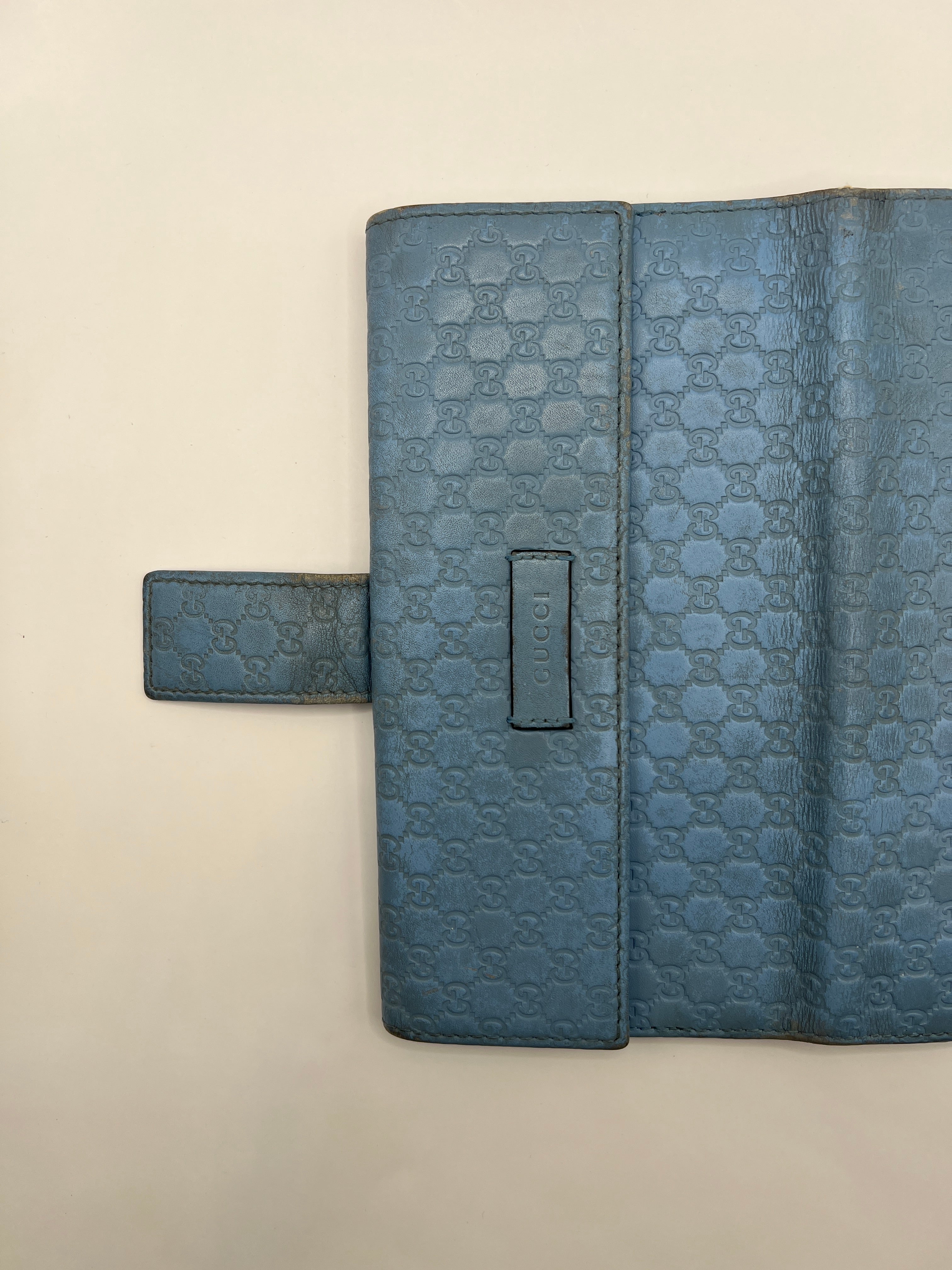 Gucci Microguccissima Light Blue Continental Snap Wallet