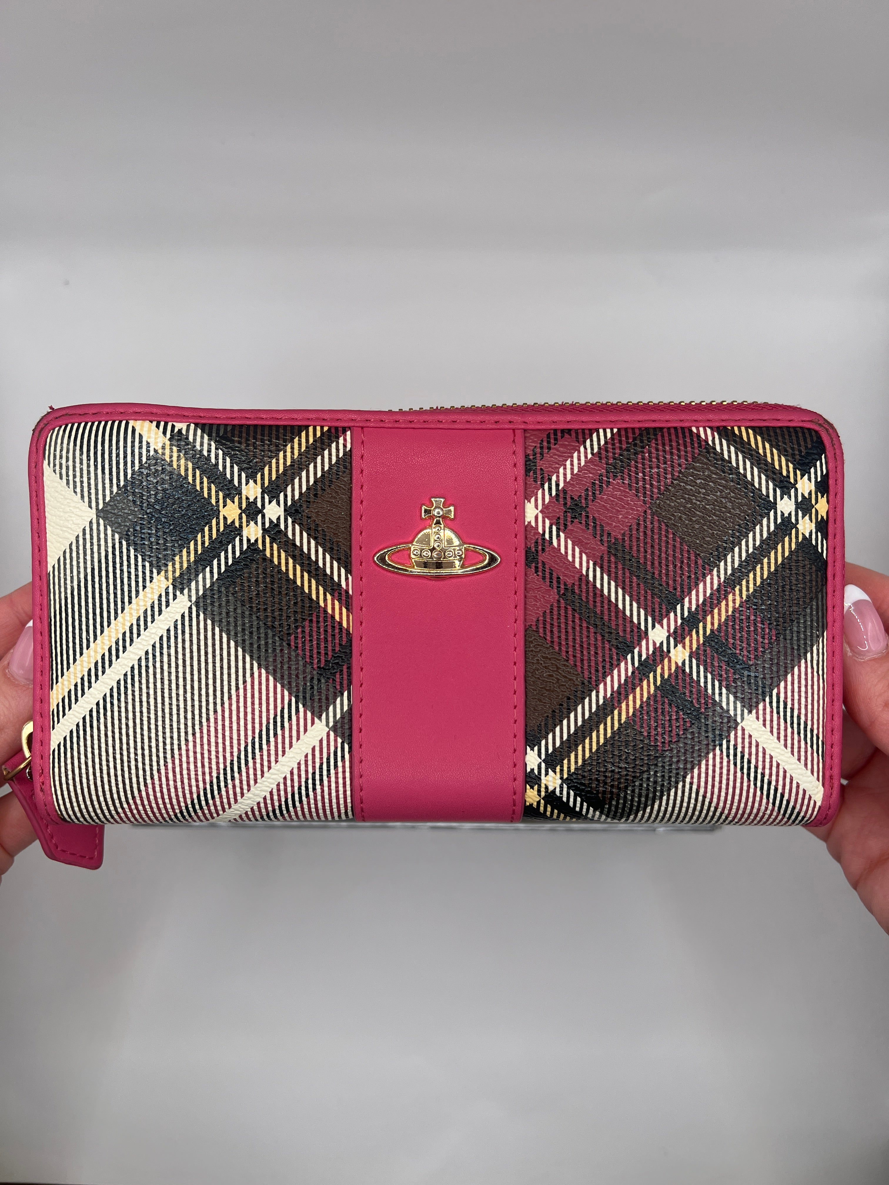 Vivienne Westwood Tartan Zip Around Wallet