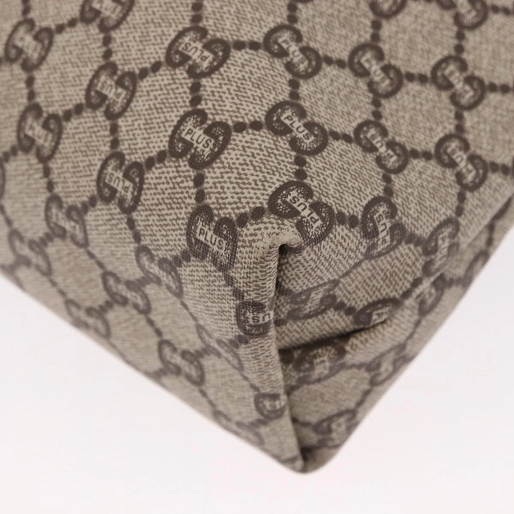 Gucci GG Plus Canvas Tote — Web Handles, Gold Hardware