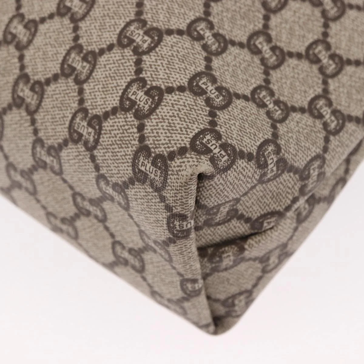 Gucci GG Plus Canvas Tote — Web Handles, Gold Hardware