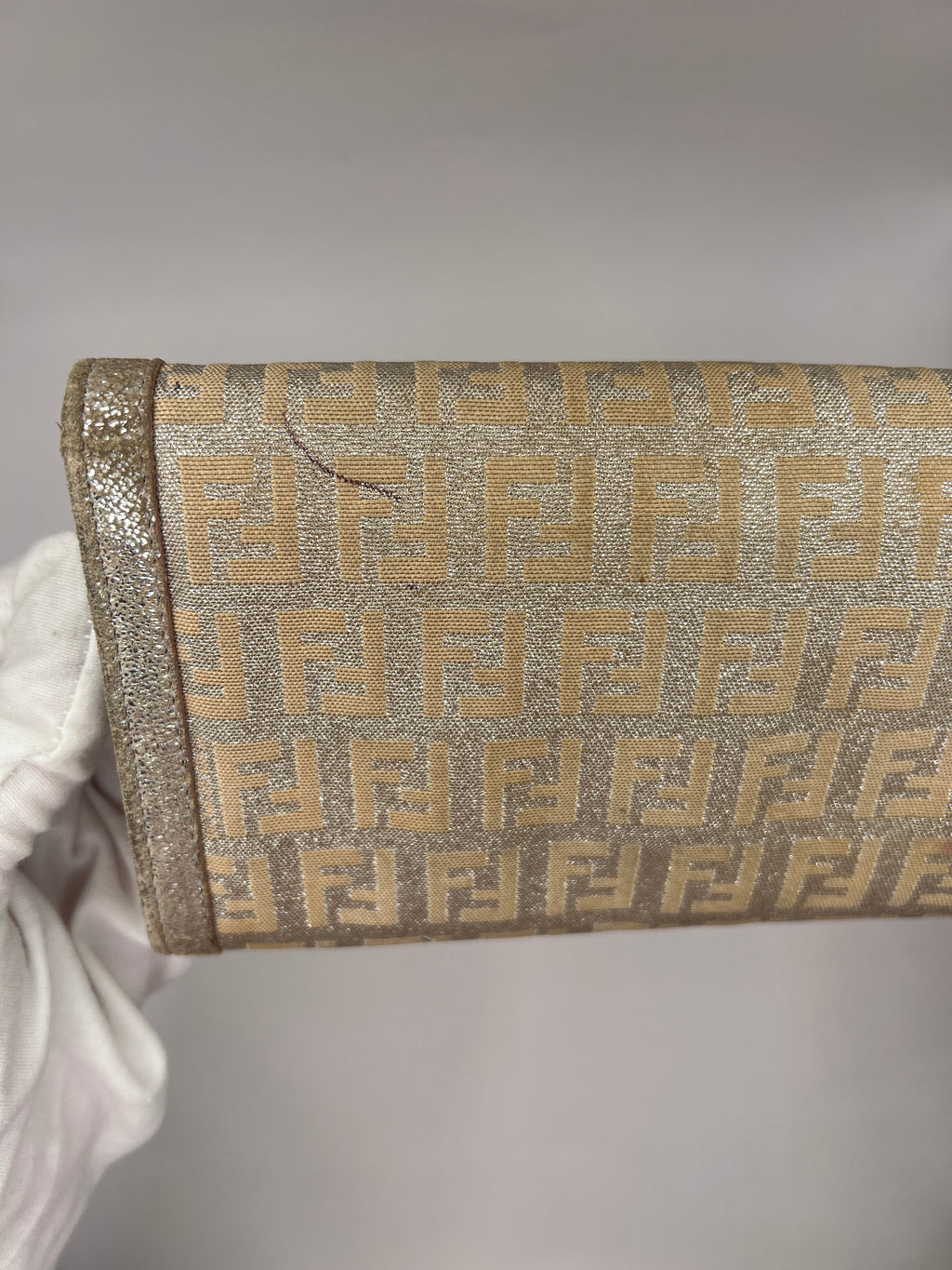 Fendi Metallic Zucca Baguette Long Wallet