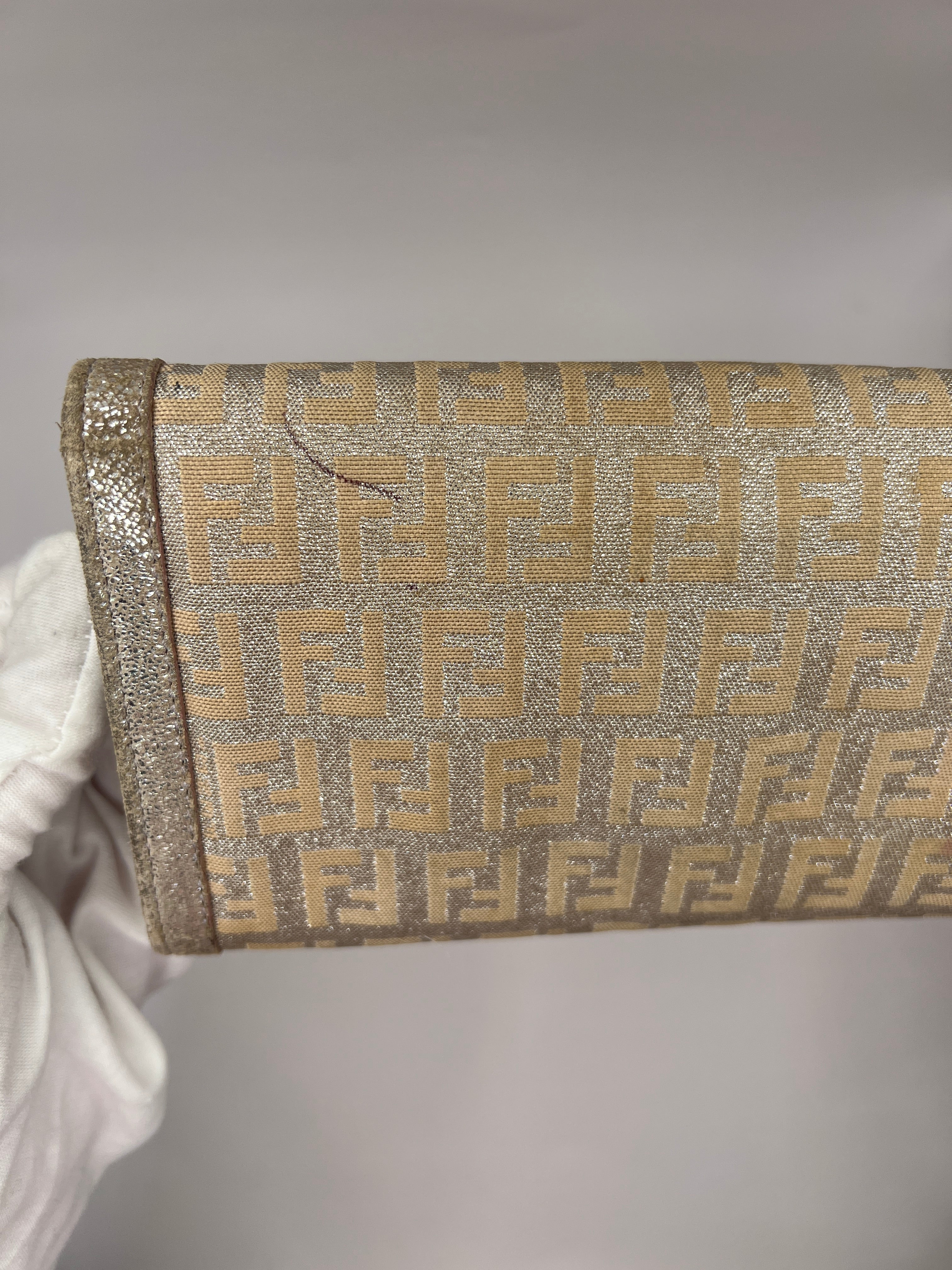 Fendi Metallic Zucca Baguette Long Wallet