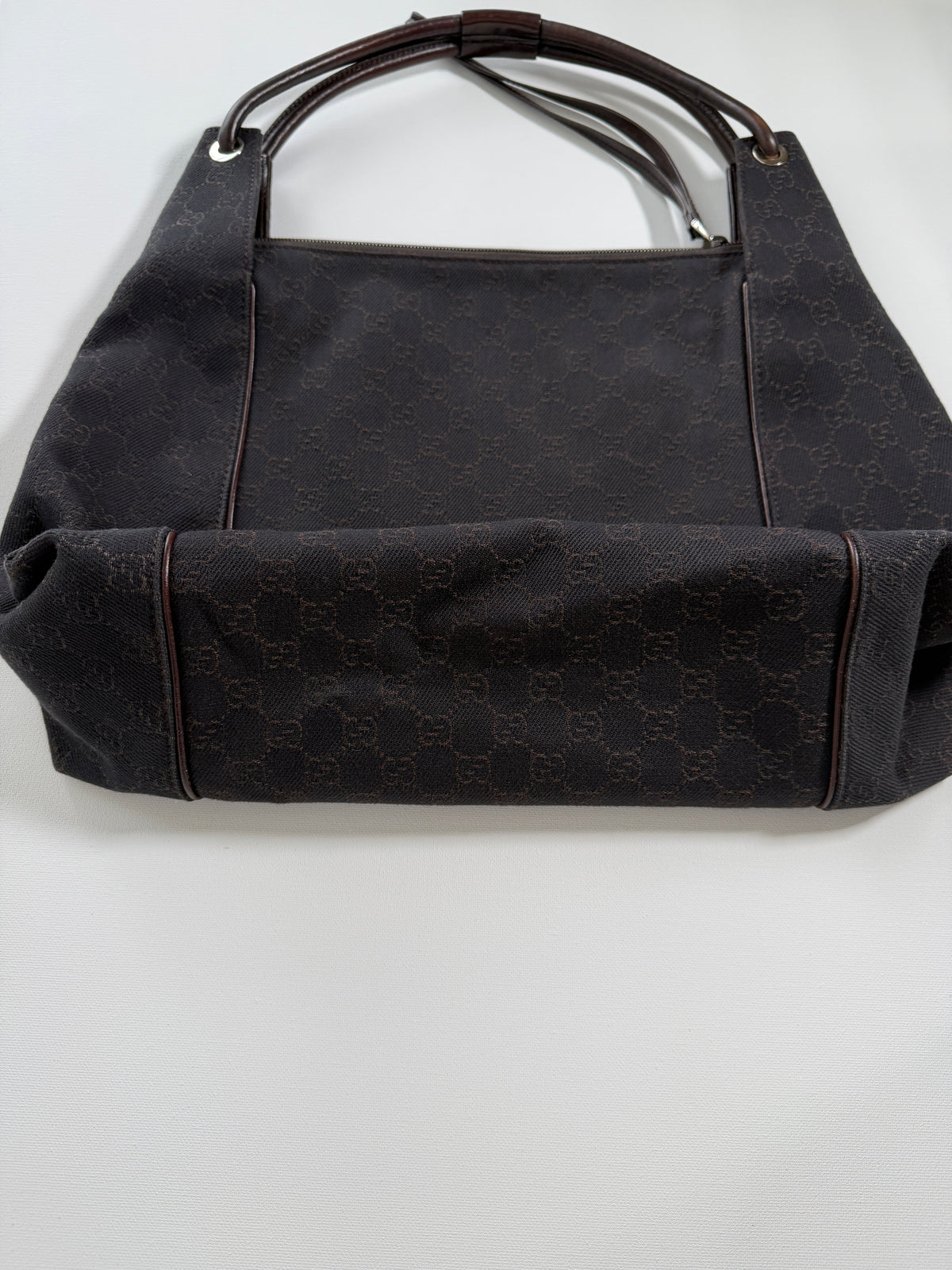 Gucci Monogram Hobo Canvas Shoulder Bag