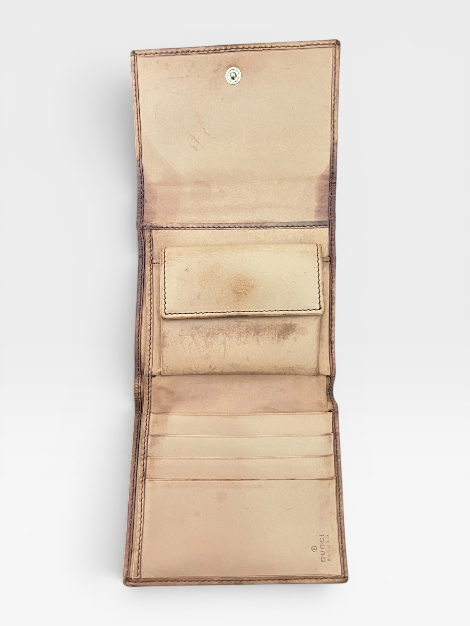 Gucci Floral Canvas Horsebit Trifold Wallet