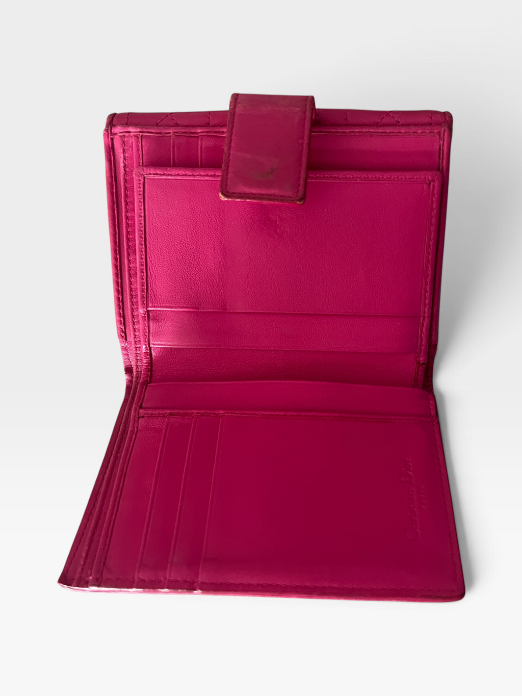 Christian Dior Cannage Lambskin Compact Wallet